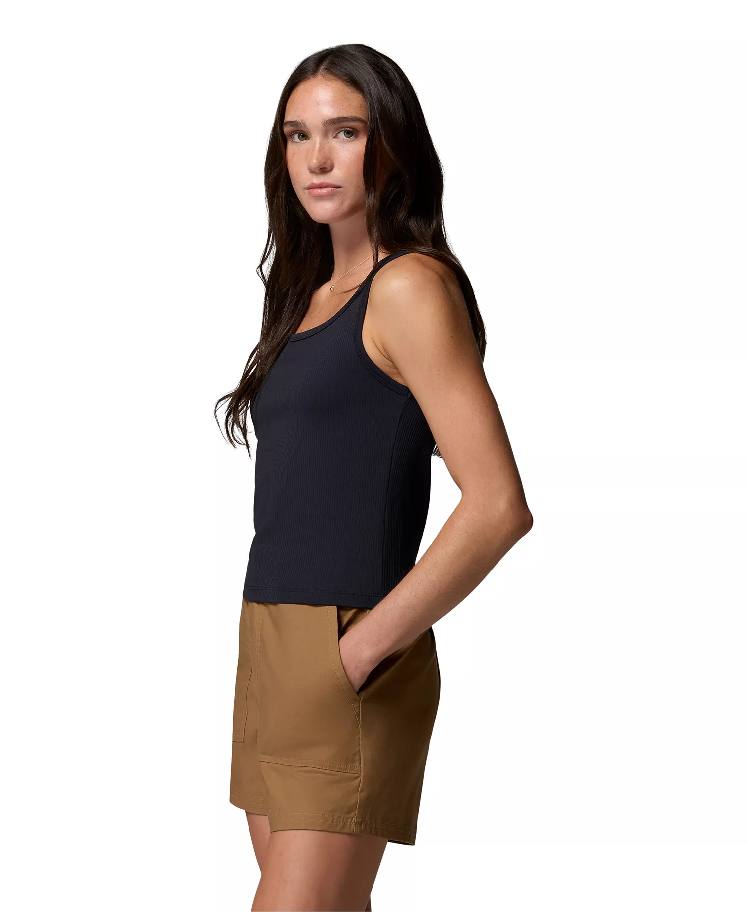 Women's Pinetown Canyon Rib Tank Top - Black - L