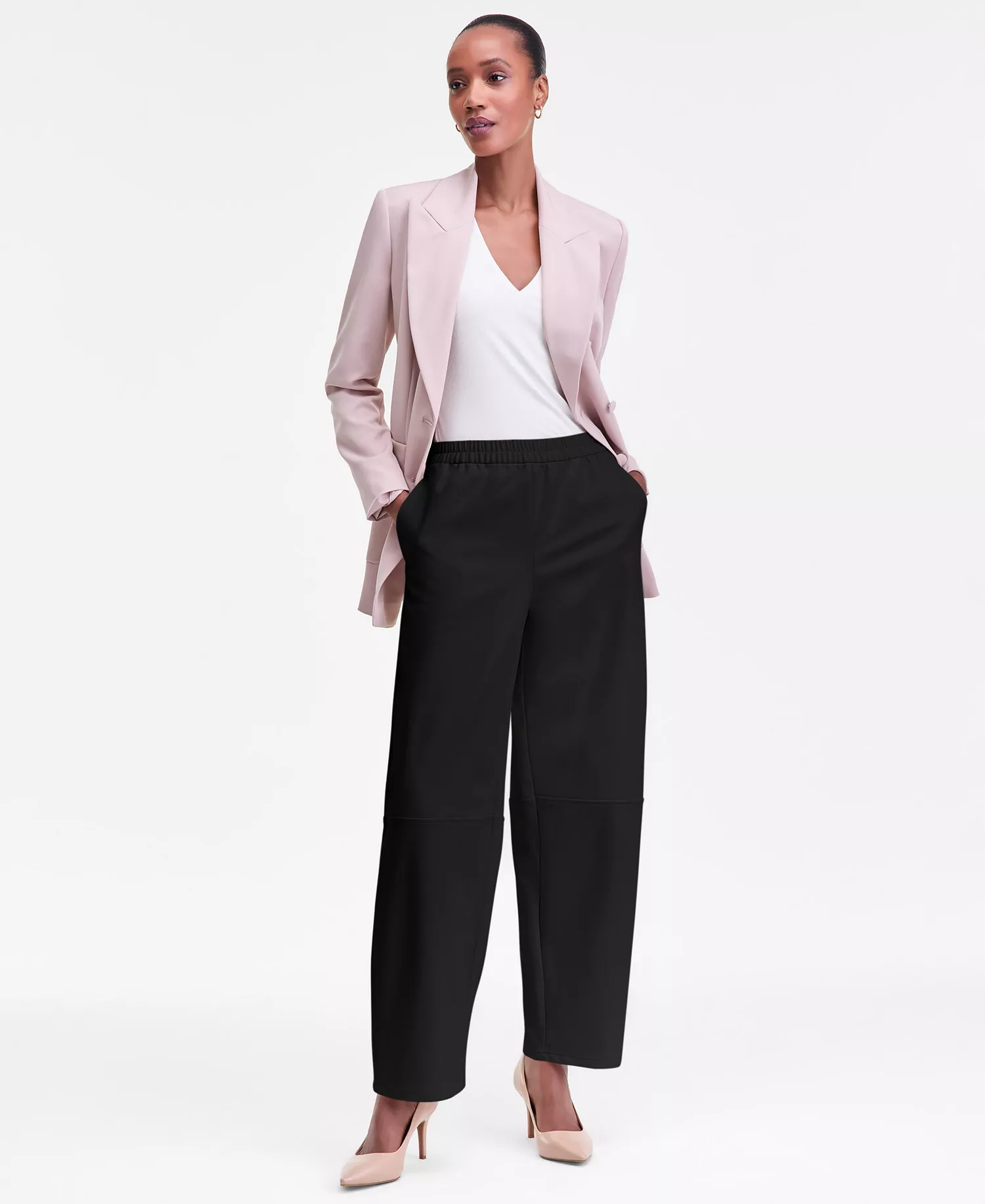 Petite Pull-On Pants, Macy's Exclusive - Deep Black - P/L