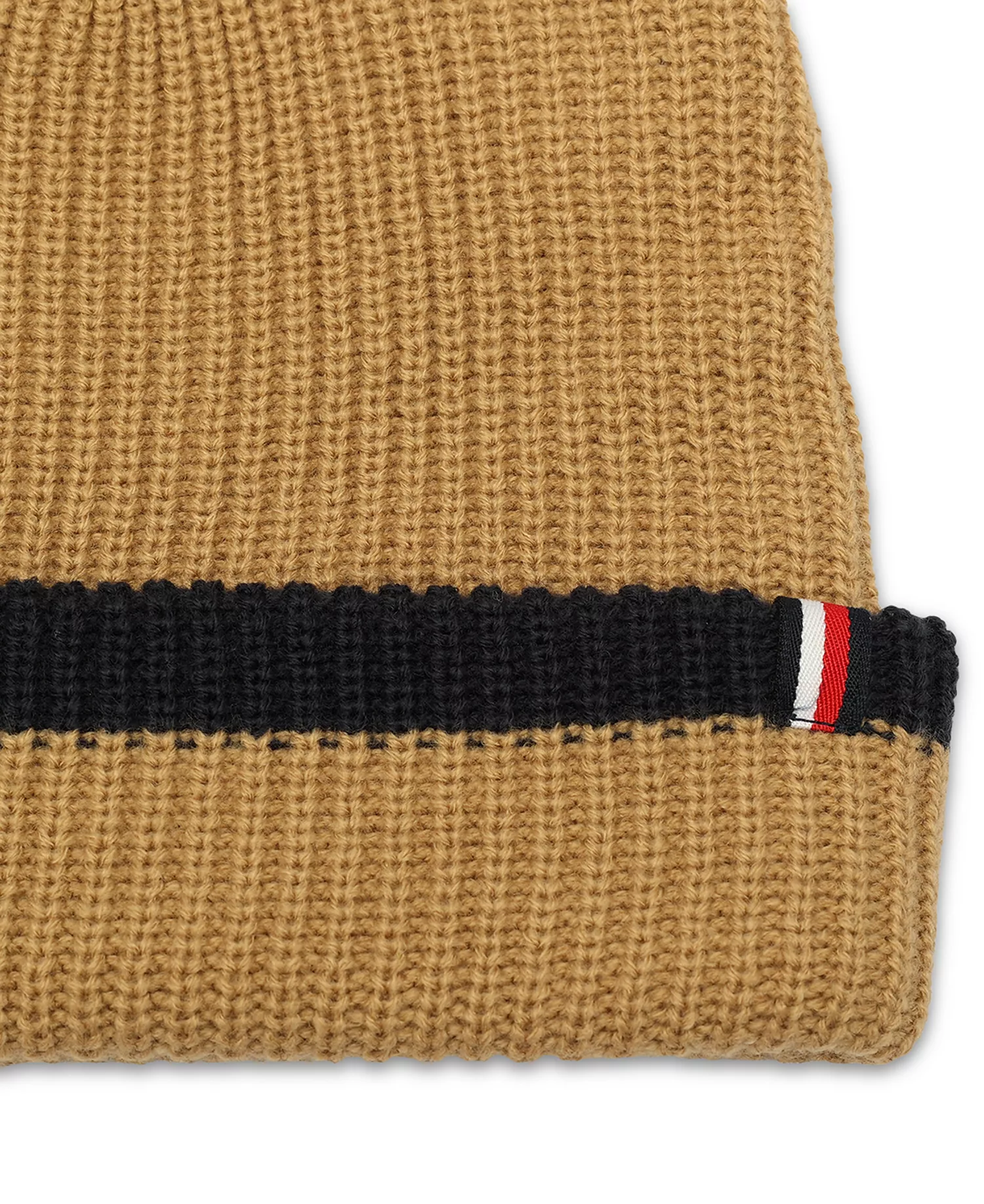Men's Tipped Ribbed-Knit Beanie - Classic Kh - ONE SIZE
