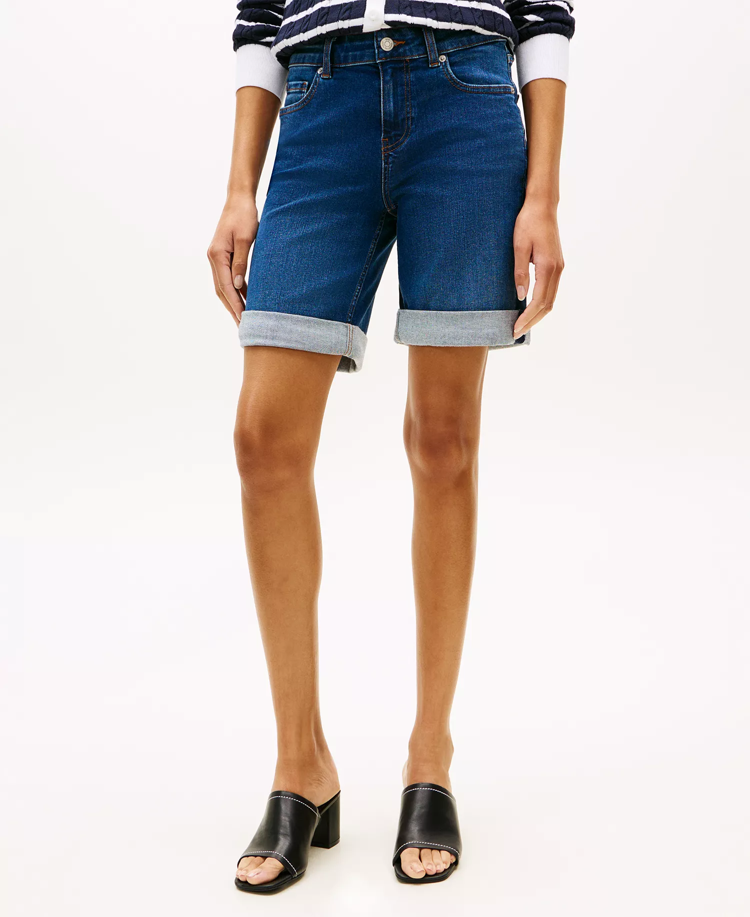 Women's Dark Blue Denim Shorts - Blue - 10