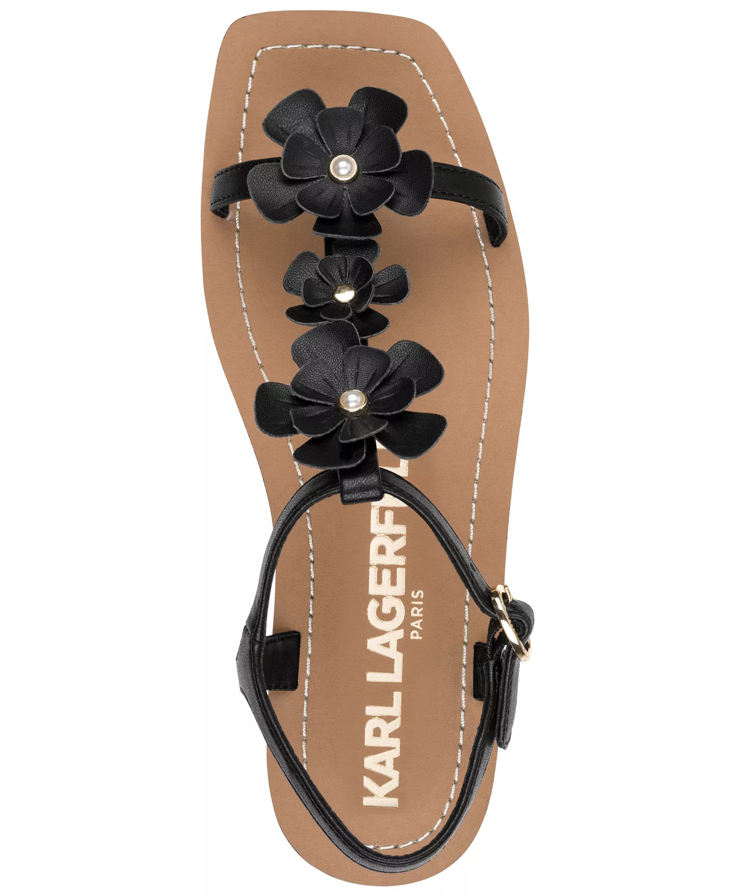 Women's Margate Square Toe Flat Sandals - Black - 10M