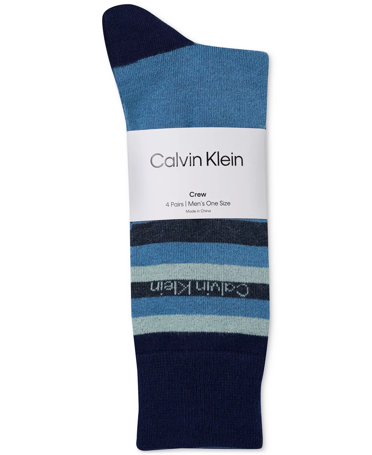 Men's 4-Pack Combed Crew Socks - Blue Multi - ONE SIZE