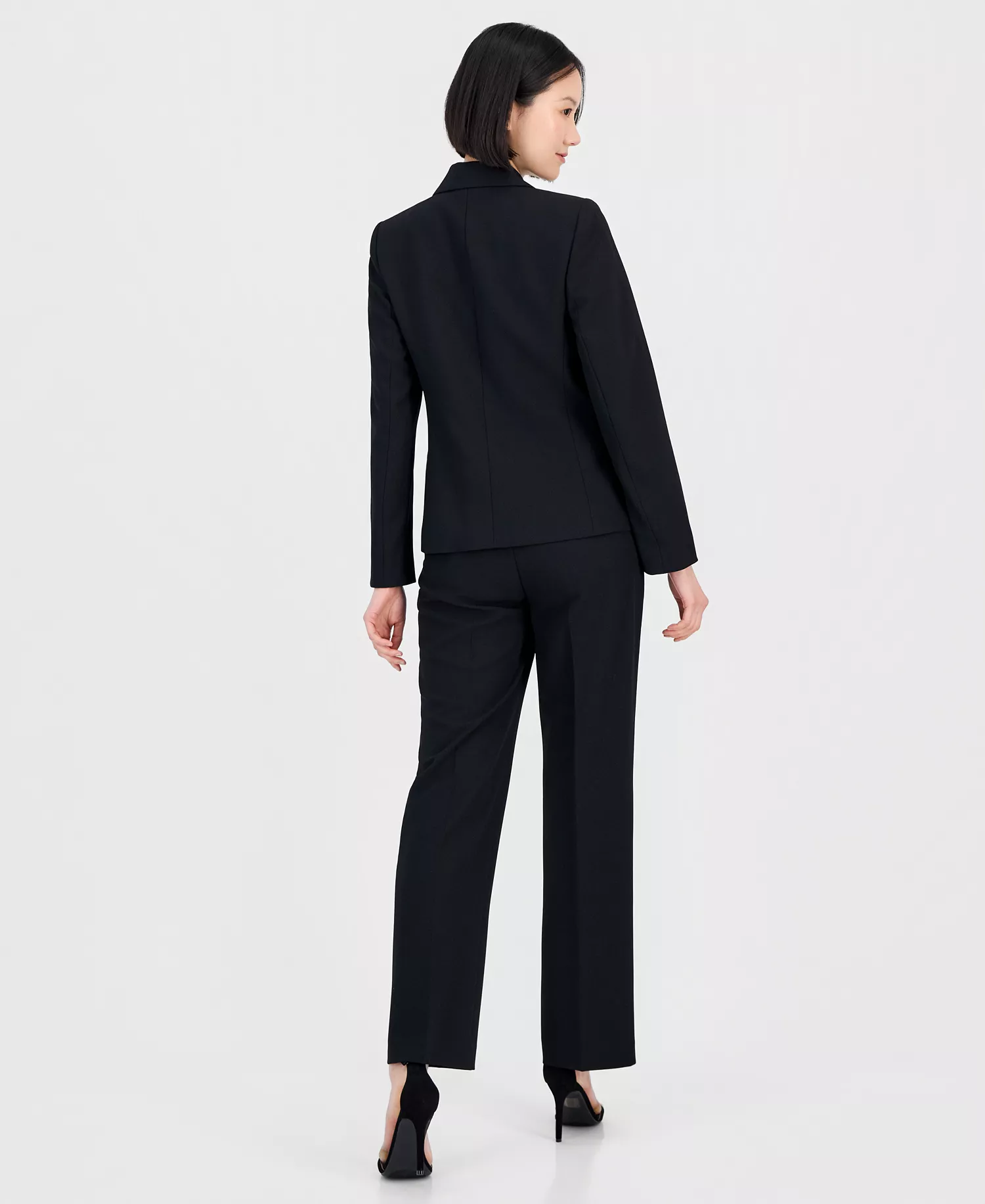 Women's Double-Breasted Pantsuit - Black - 10