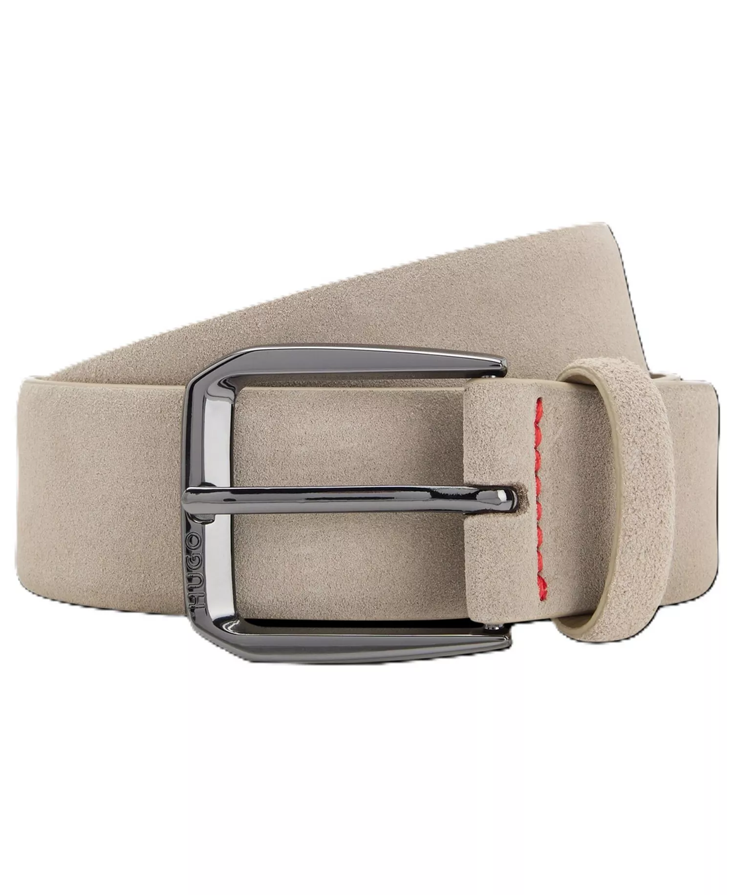 Men's Smooth Leather Dress Belt - Dark Beige - 30