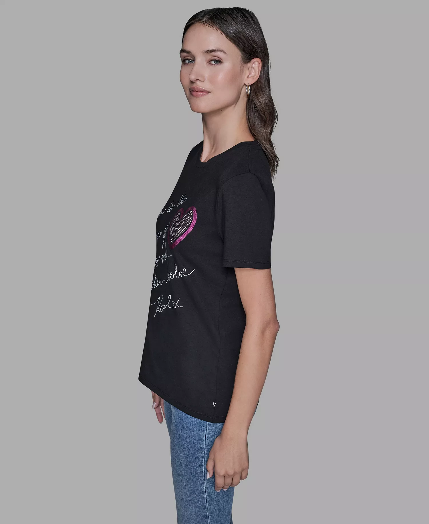 Women's Printed Short-Sleeve T-Shirt - Black - L