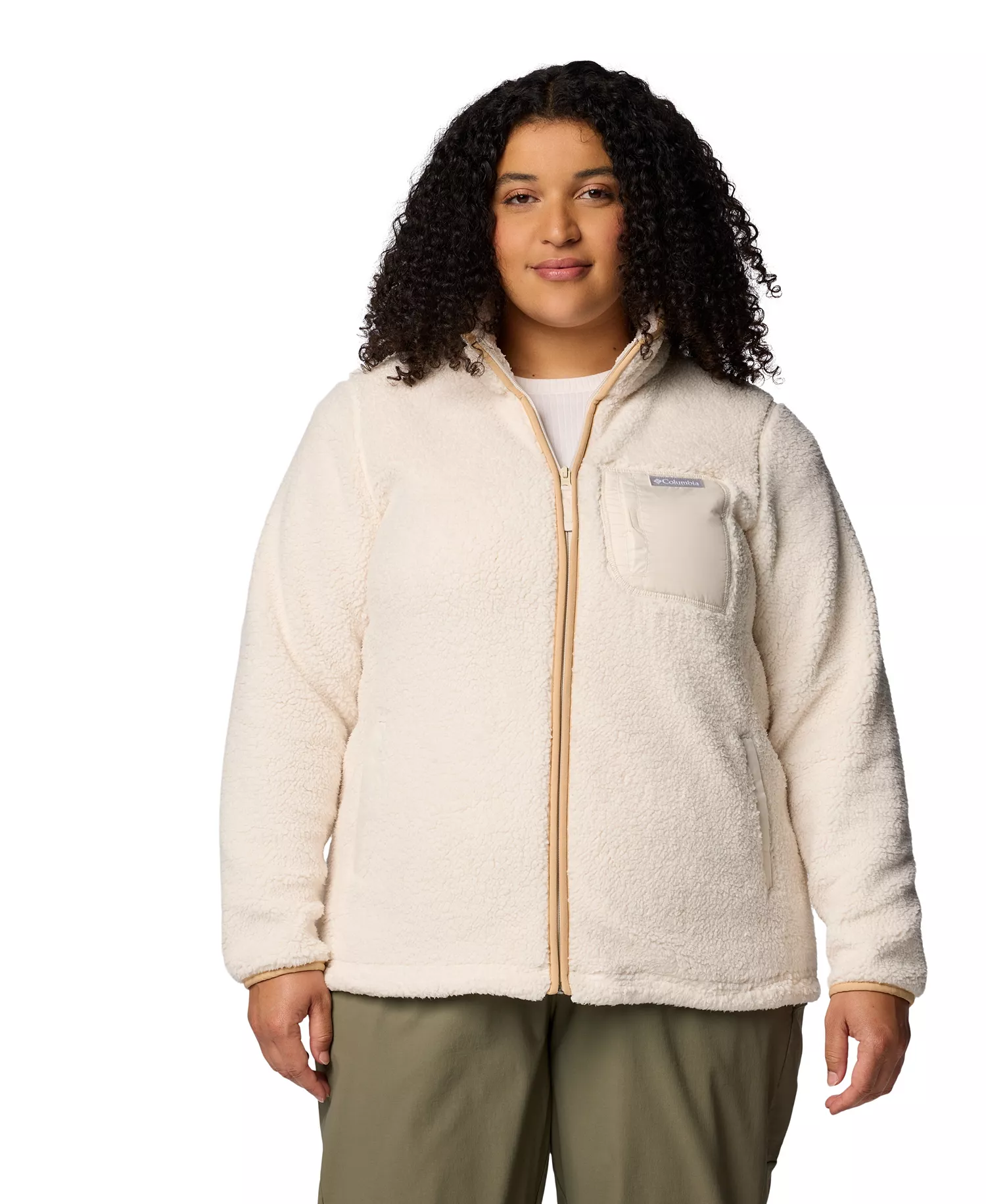 Plus Size West Bend Full Zip II Fleece Jacket - Chalk - 1X