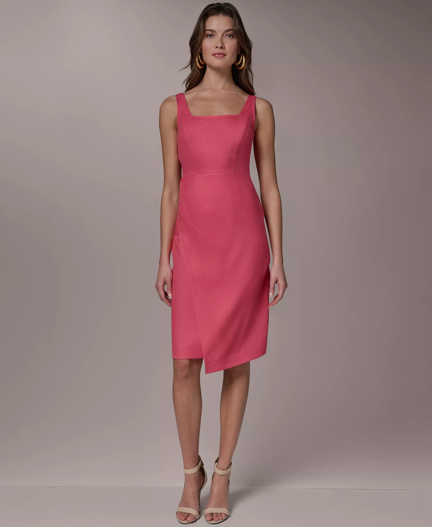 Women's Square Neck Sheath Dress - Azalea - 10