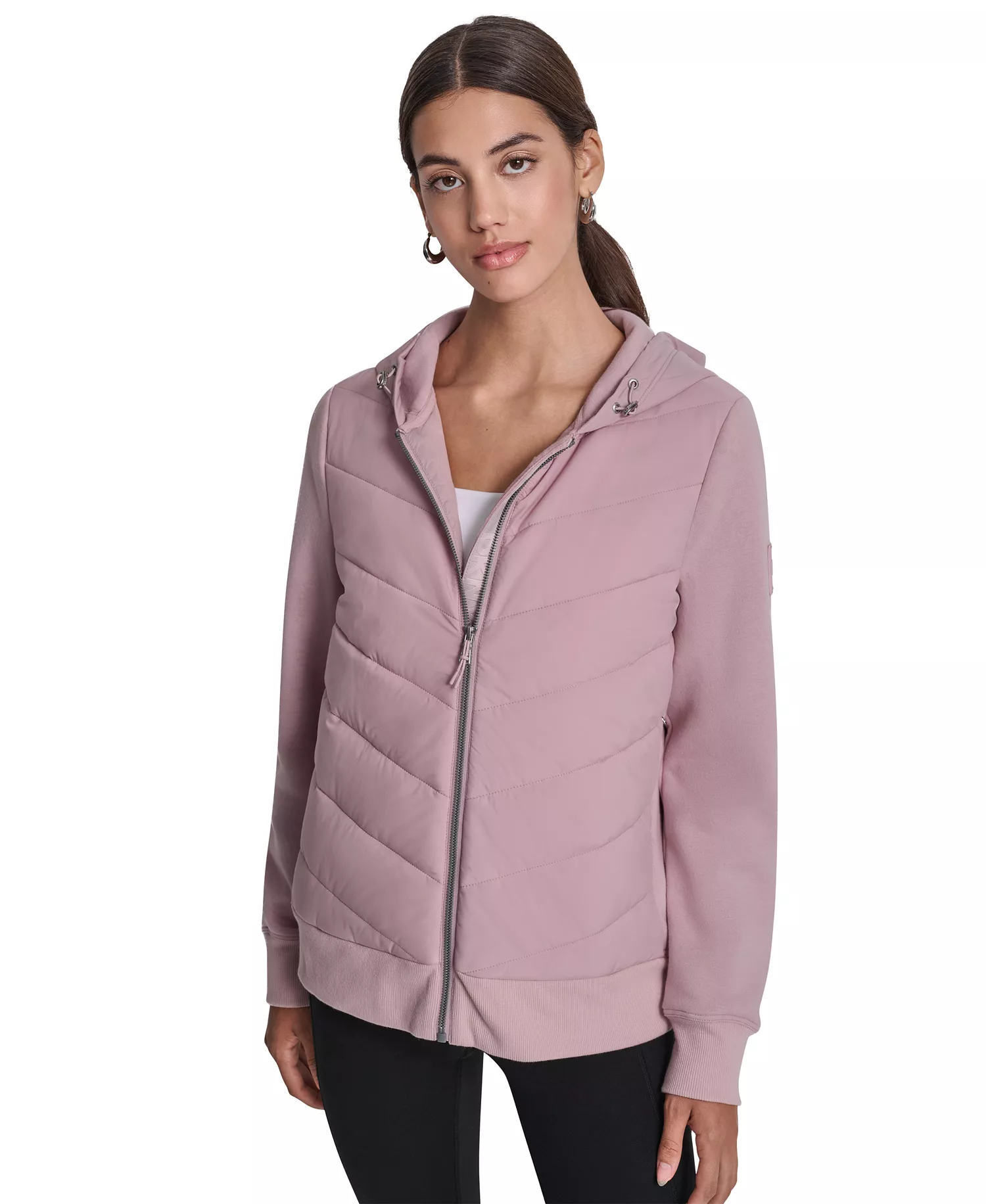 Women's Lightweight Hybrid Full-Zip Hooded Jacket - Allure - L