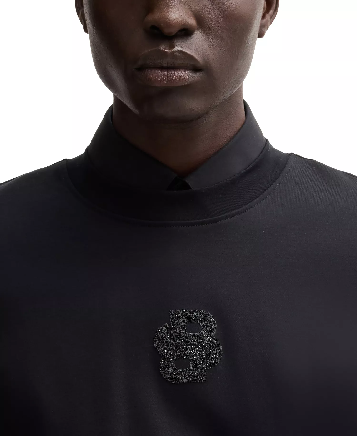 Men's Relaxed Fit Monogram Cotton Sweatshirt - Black - 2XL