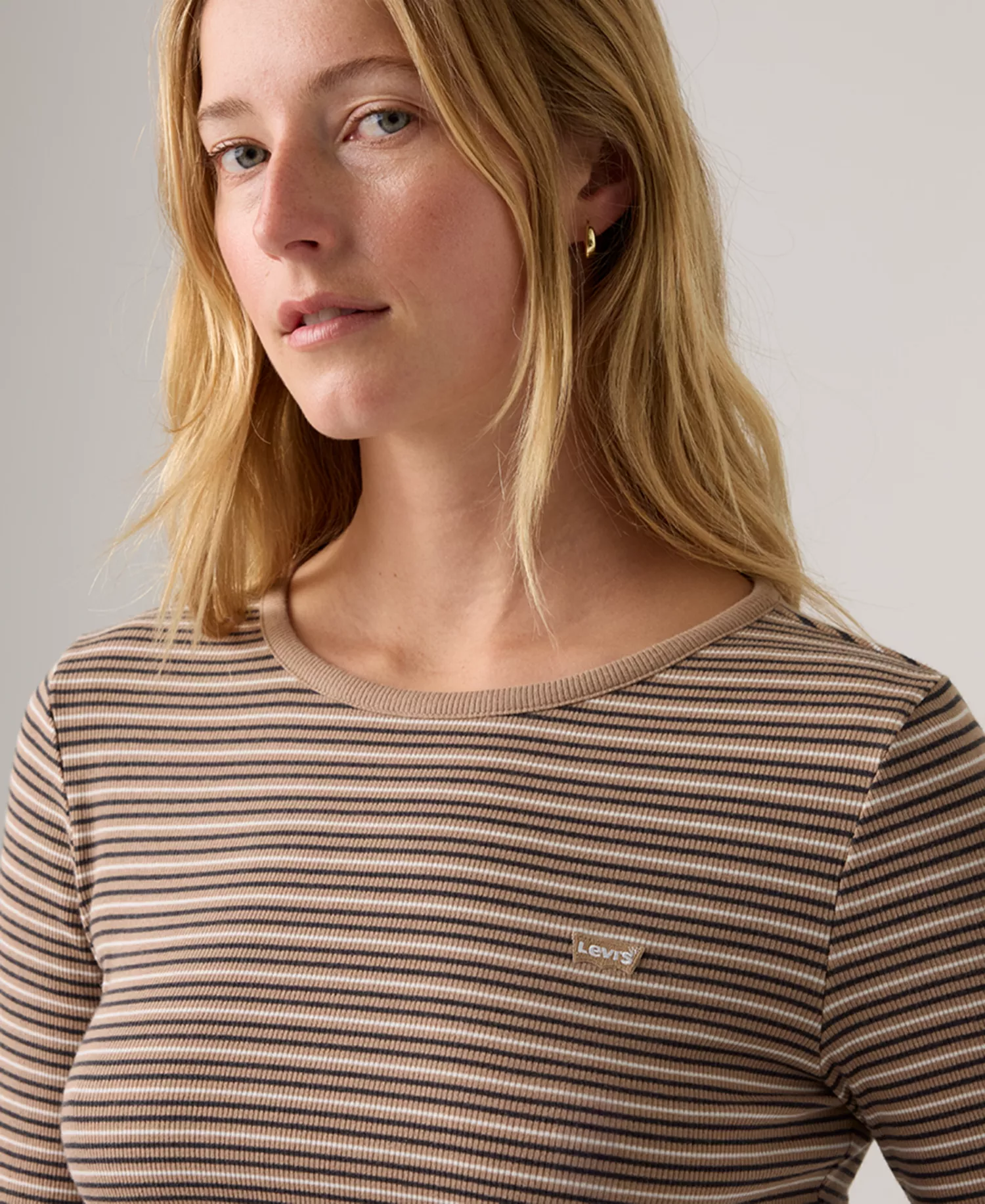 Women's Hayes Long-Sleeve Top - Clara Stripe Amphora - L