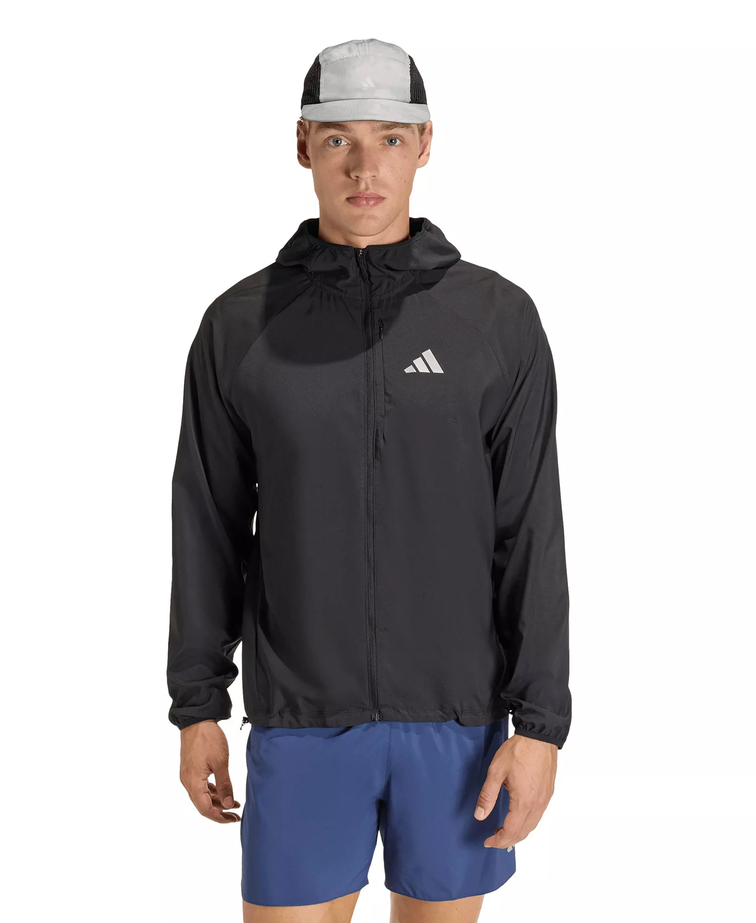 Men's Hooded Running Jacket - Black - 2XL