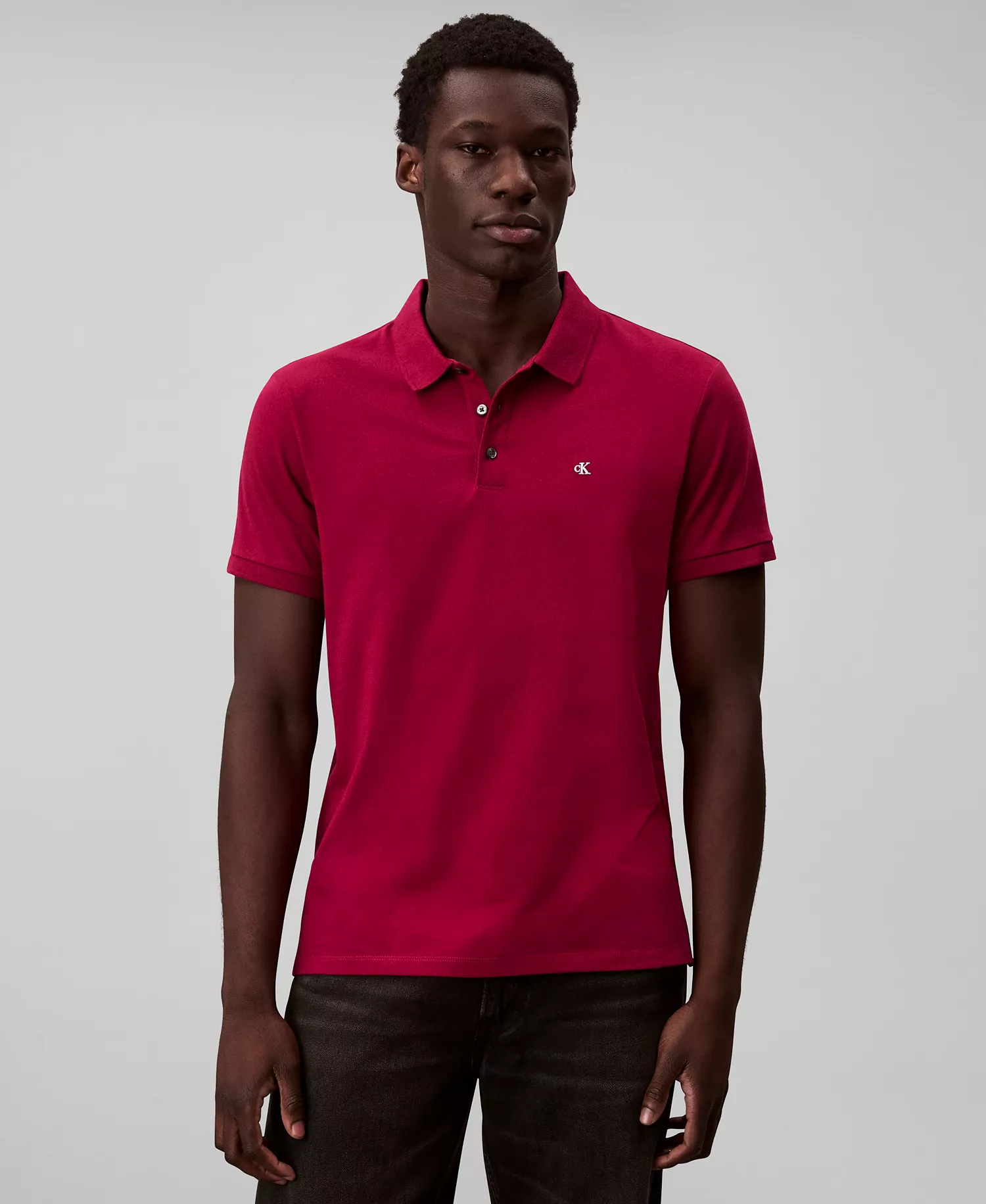 Men's Short Sleeve Solid Polo Shirt - Beet Red - 2XL