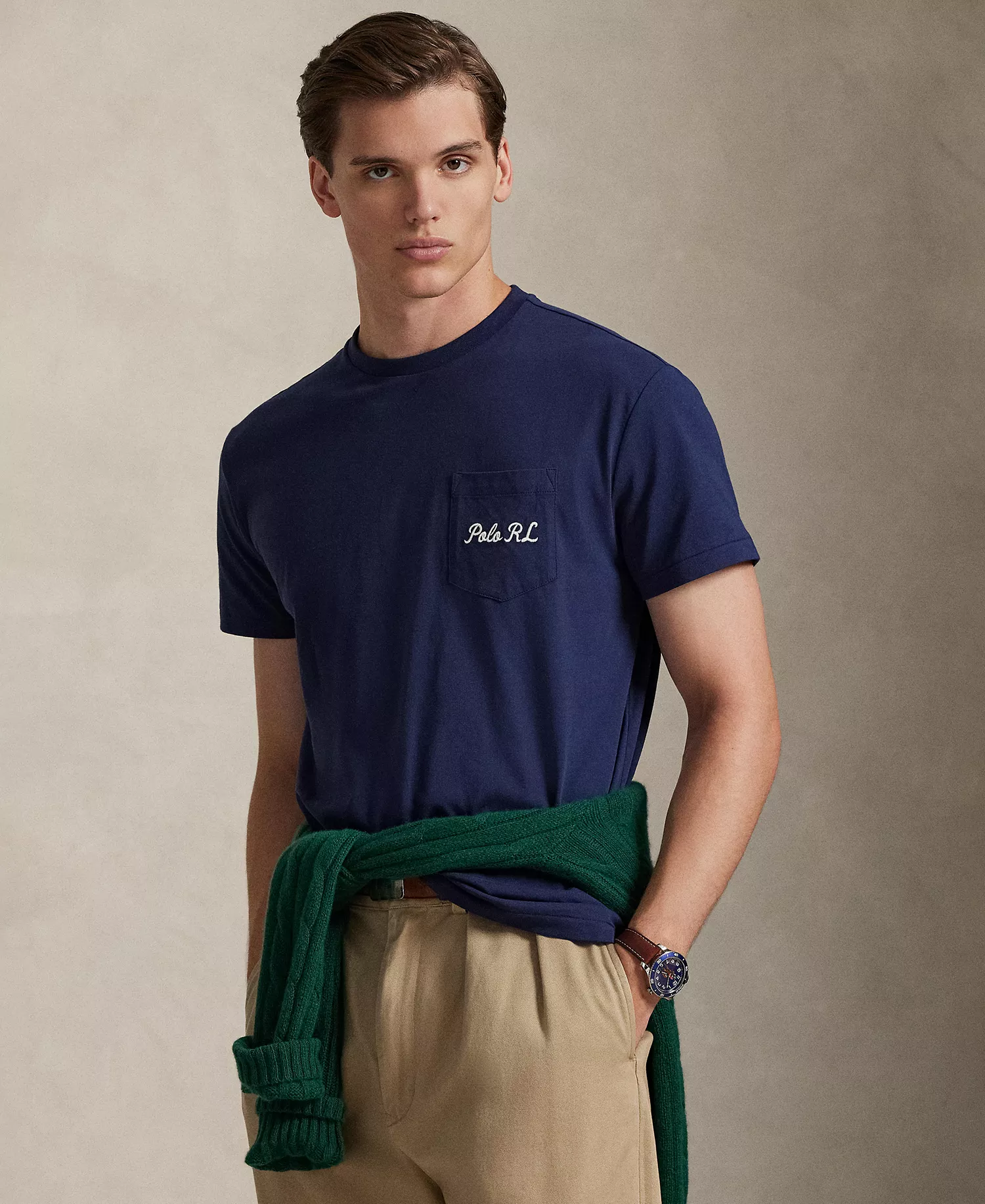 Men's Classic-Fit Bear Print Jersey T-Shirt - Newport Navy/Society Bear - 2XL