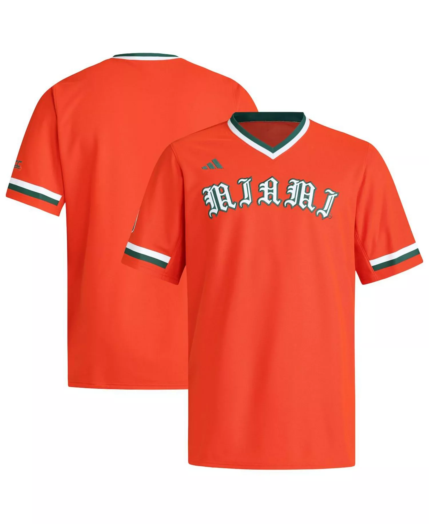 Men's Orange Miami Hurricanes V-Neck Baseball Jersey - Orange - M