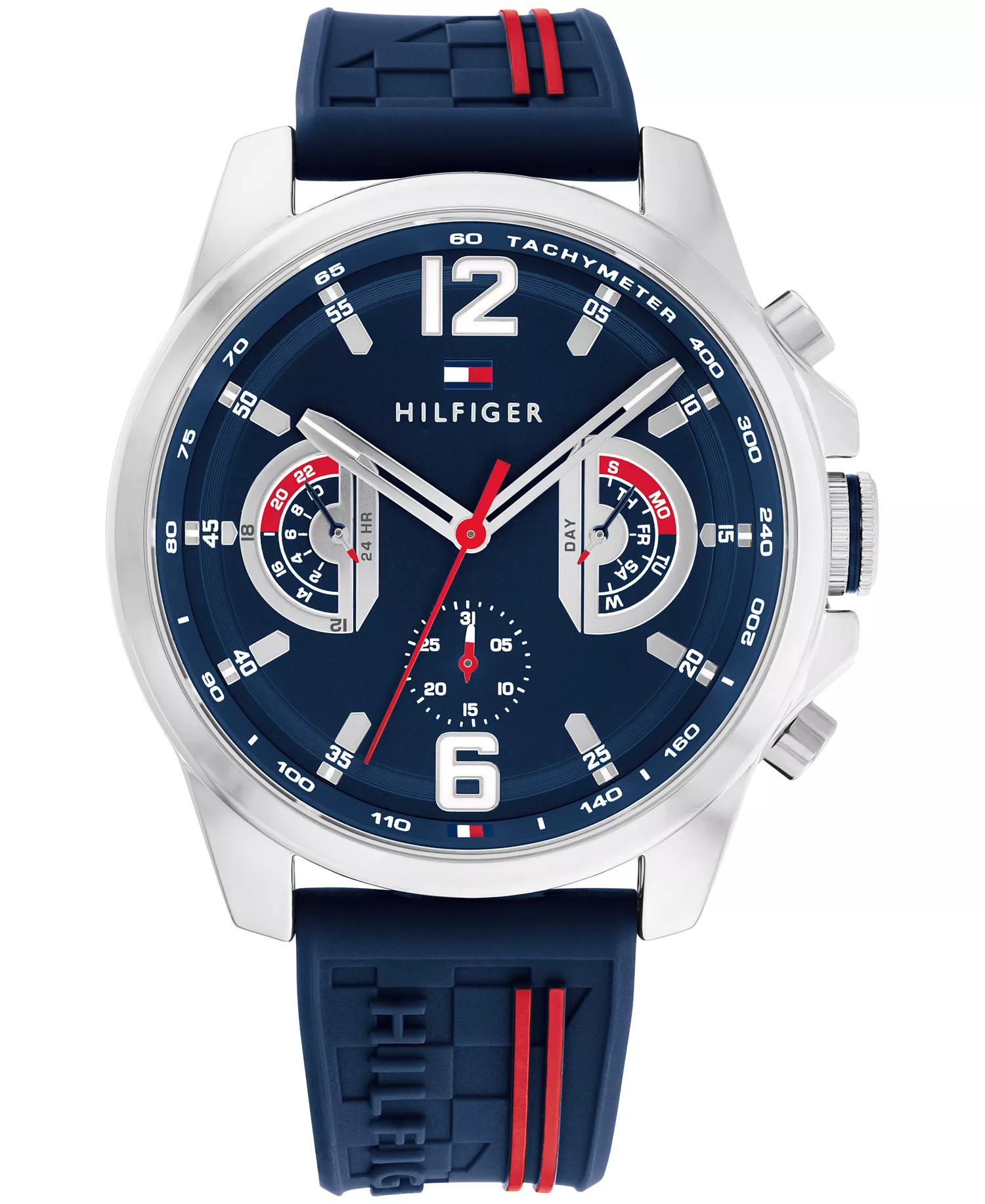 Men's Quartz Navy Silicone Watch 46mm - Navy - 46