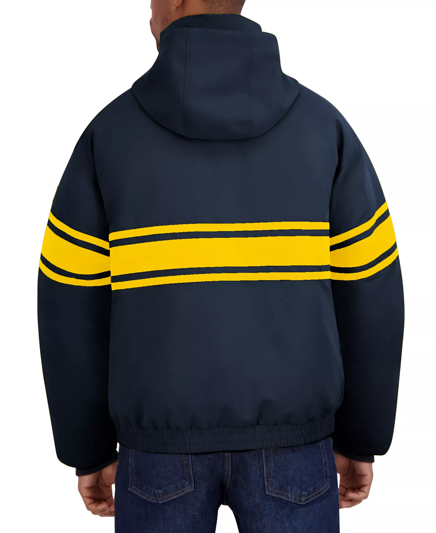 Men's Colorblocked Vintage Puffer Jacket - Navy - L