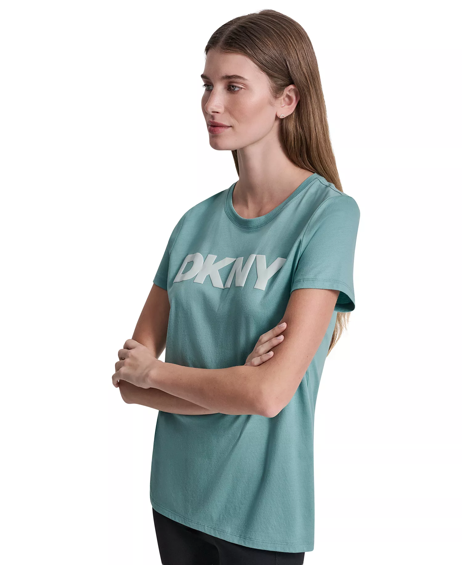 Women's Puff Logo Crewneck T-Shirt - Coastline/clear Mint - L