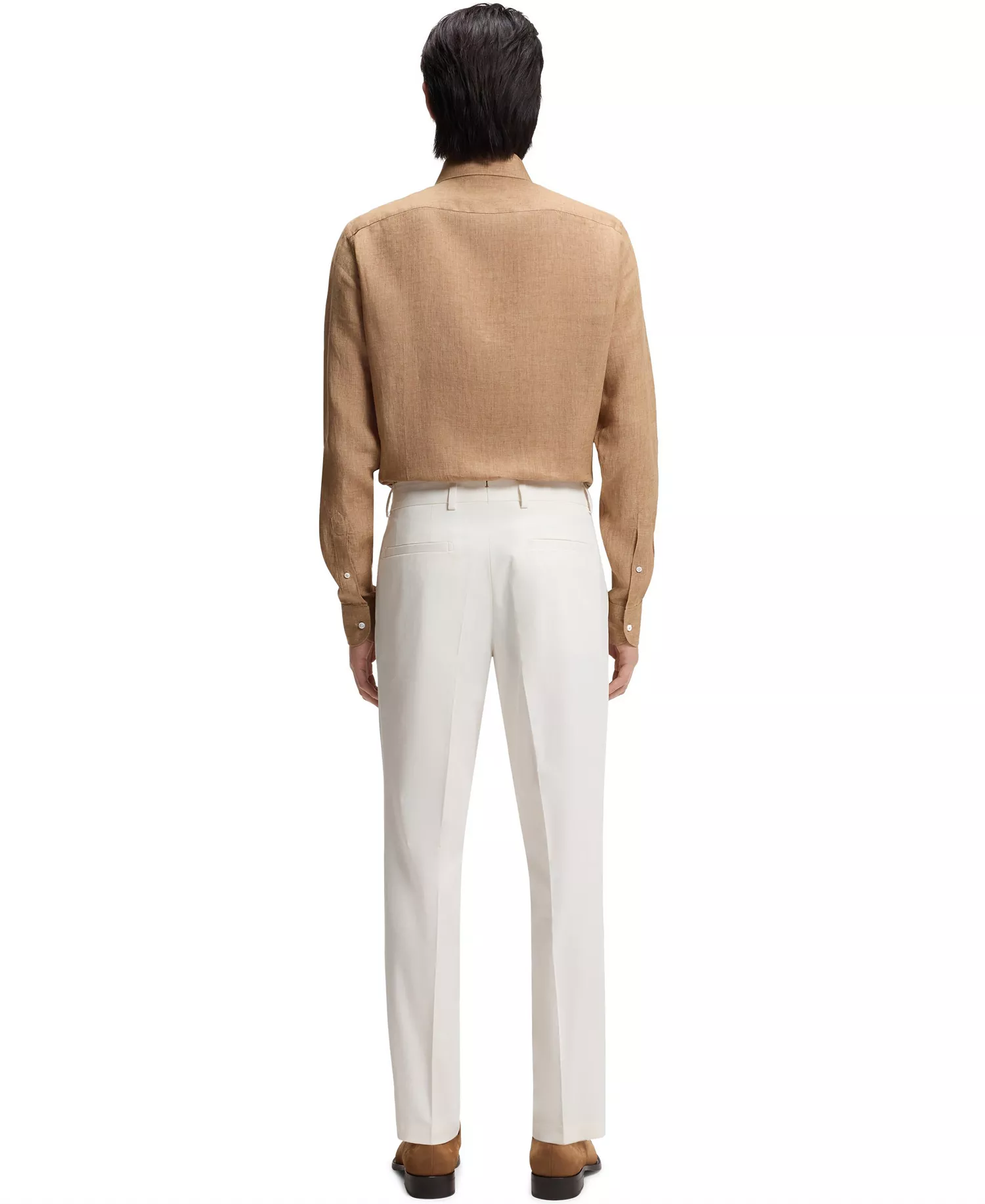 Men's Stretch-Cotton Poplin Tapered-Fit Pants - Open White - 30R