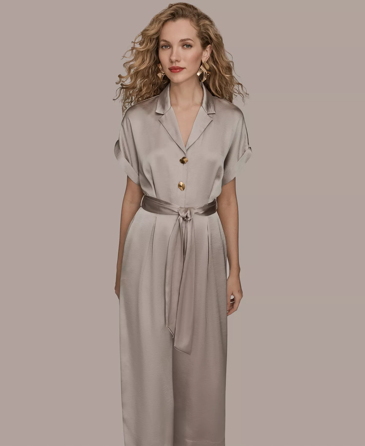 Women's Satin Wide Leg Jumpsuit - Vapor - 10