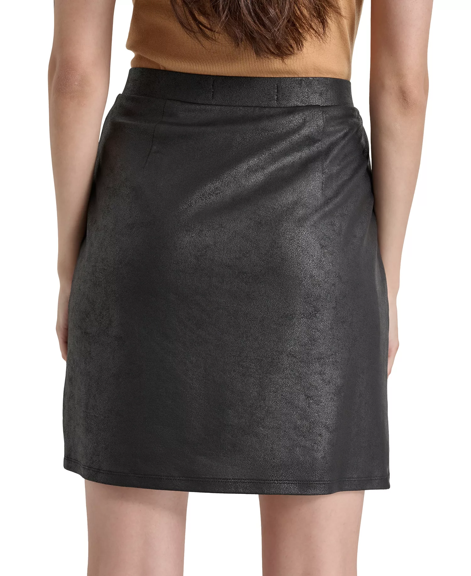 Women's Jersey Cackle Ruched-Front Pull-On Skirt  - Black - XS