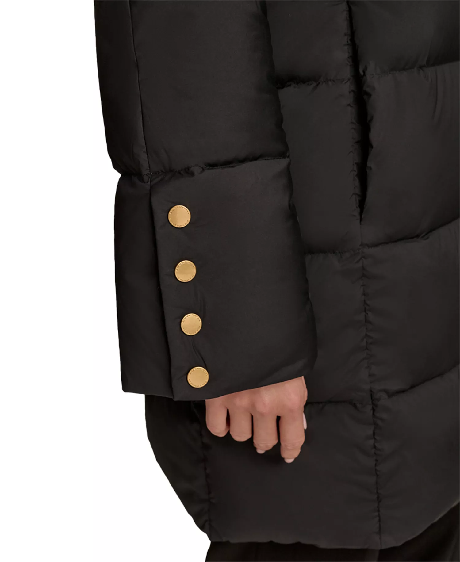 Women's Hooded Down Puffer Coat - Black - L