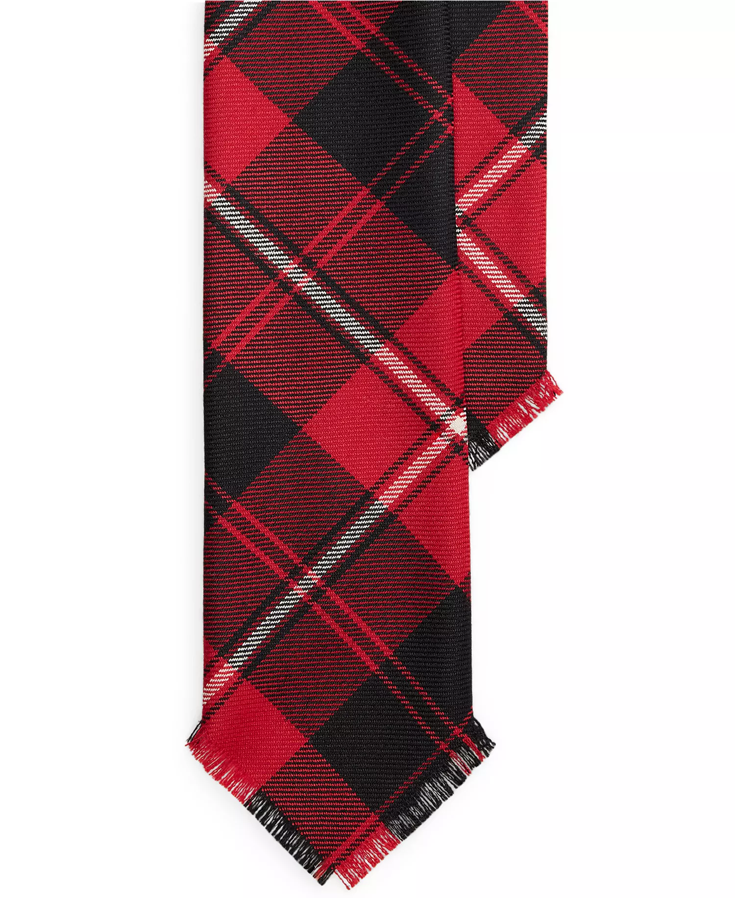Men's Graduate Fringe Tartan Tie - Red/Black/White - No Size
