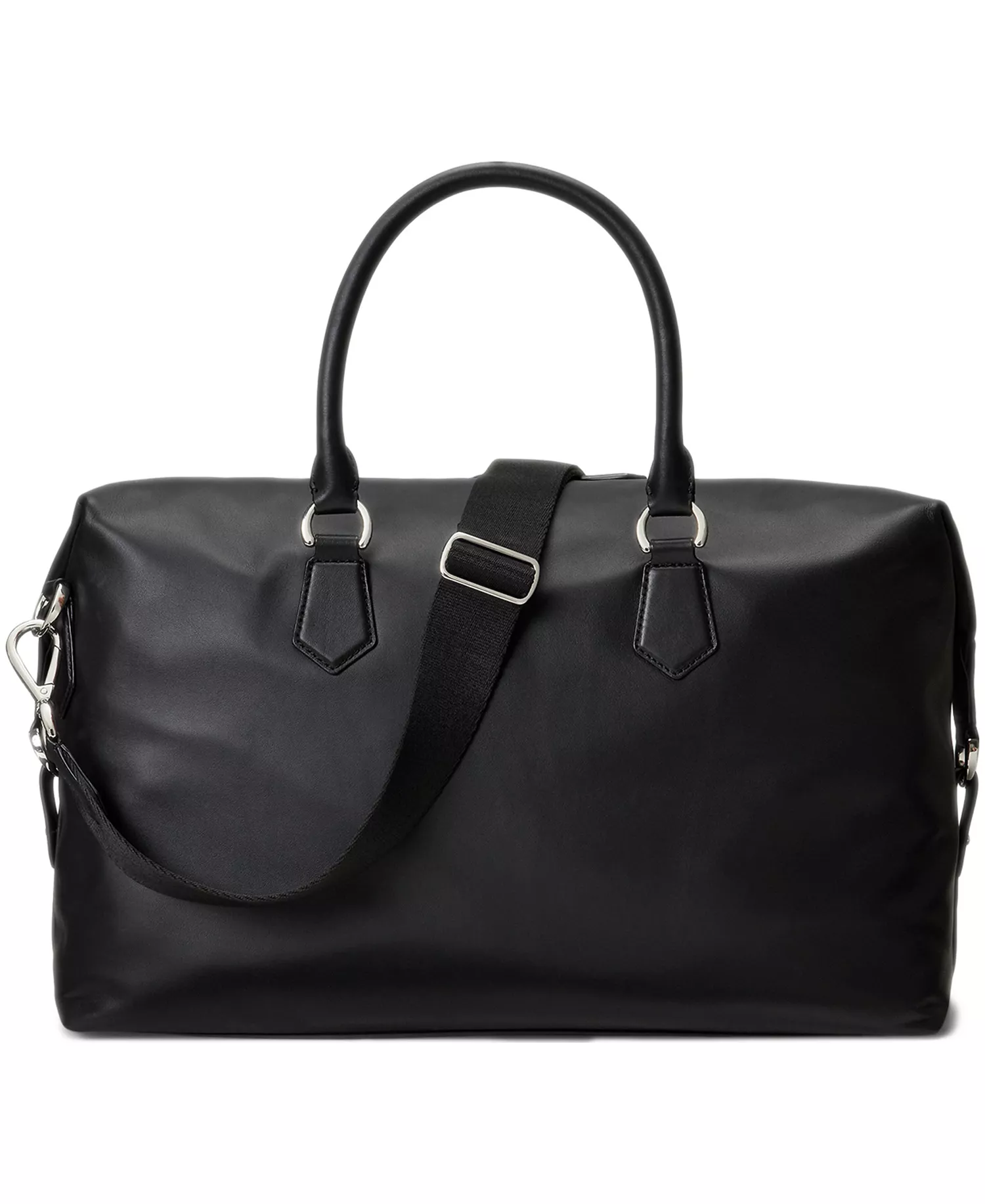 Men's Smooth Leather Duffel - Black - No Size