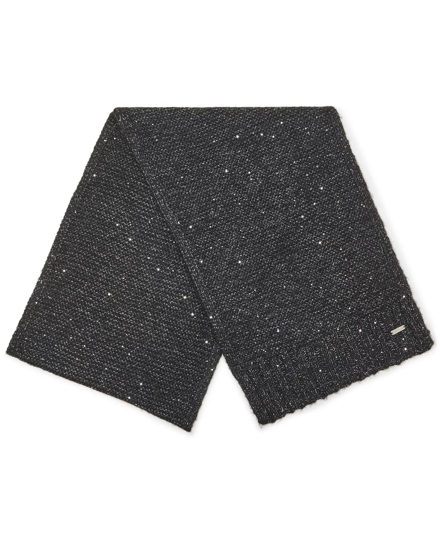 2-Piece Mini Sequin Hat and Scarf Set - Black - OS