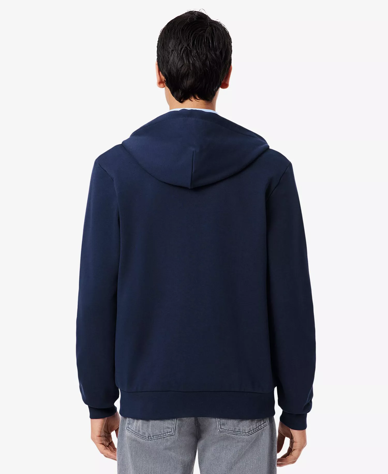 Men's Zip-Up Fleece Hoodie - 1Navy Blue - 2XL