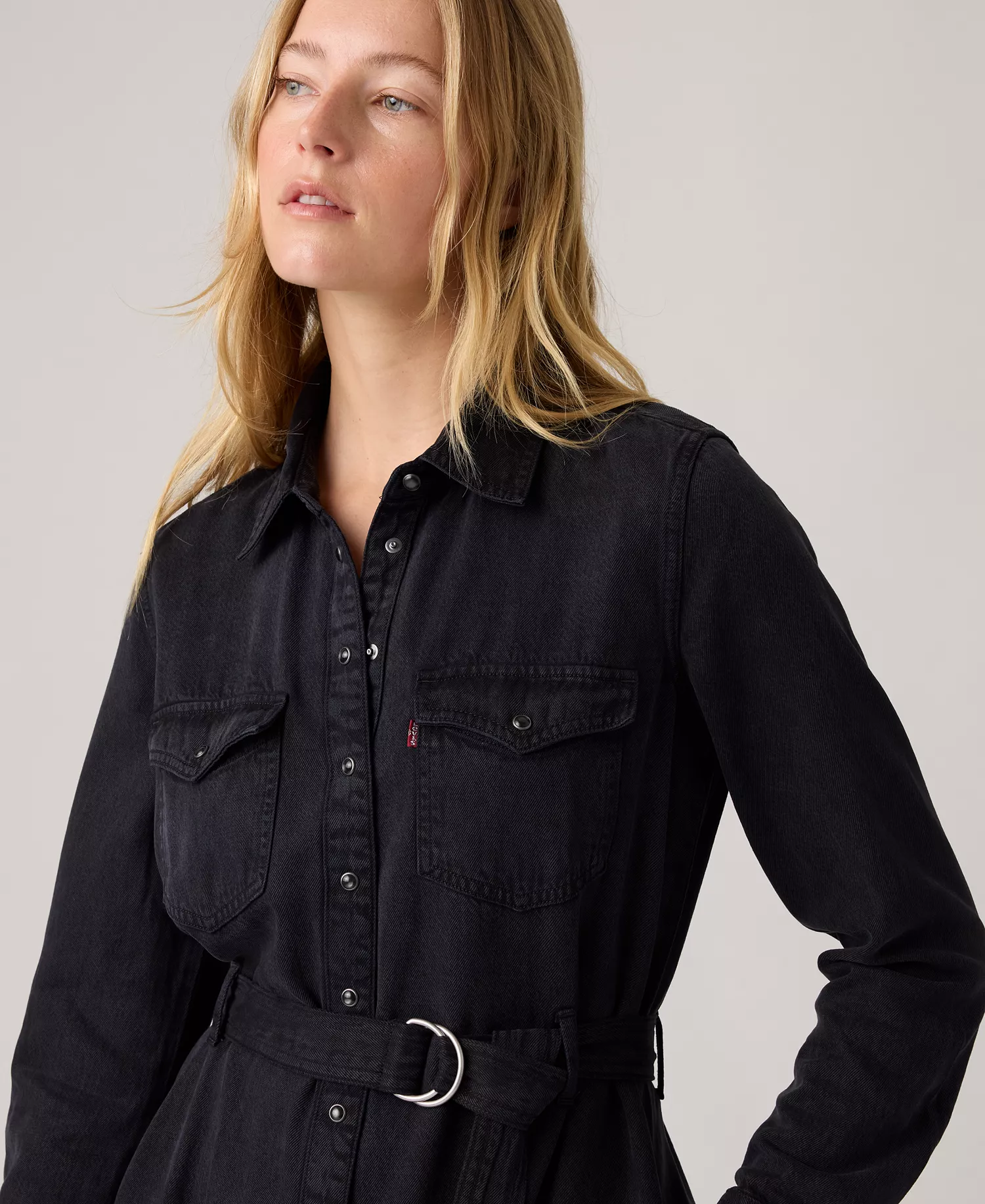 Premium Women's Quincey Long Sleeve Midi Dress - Navy - M