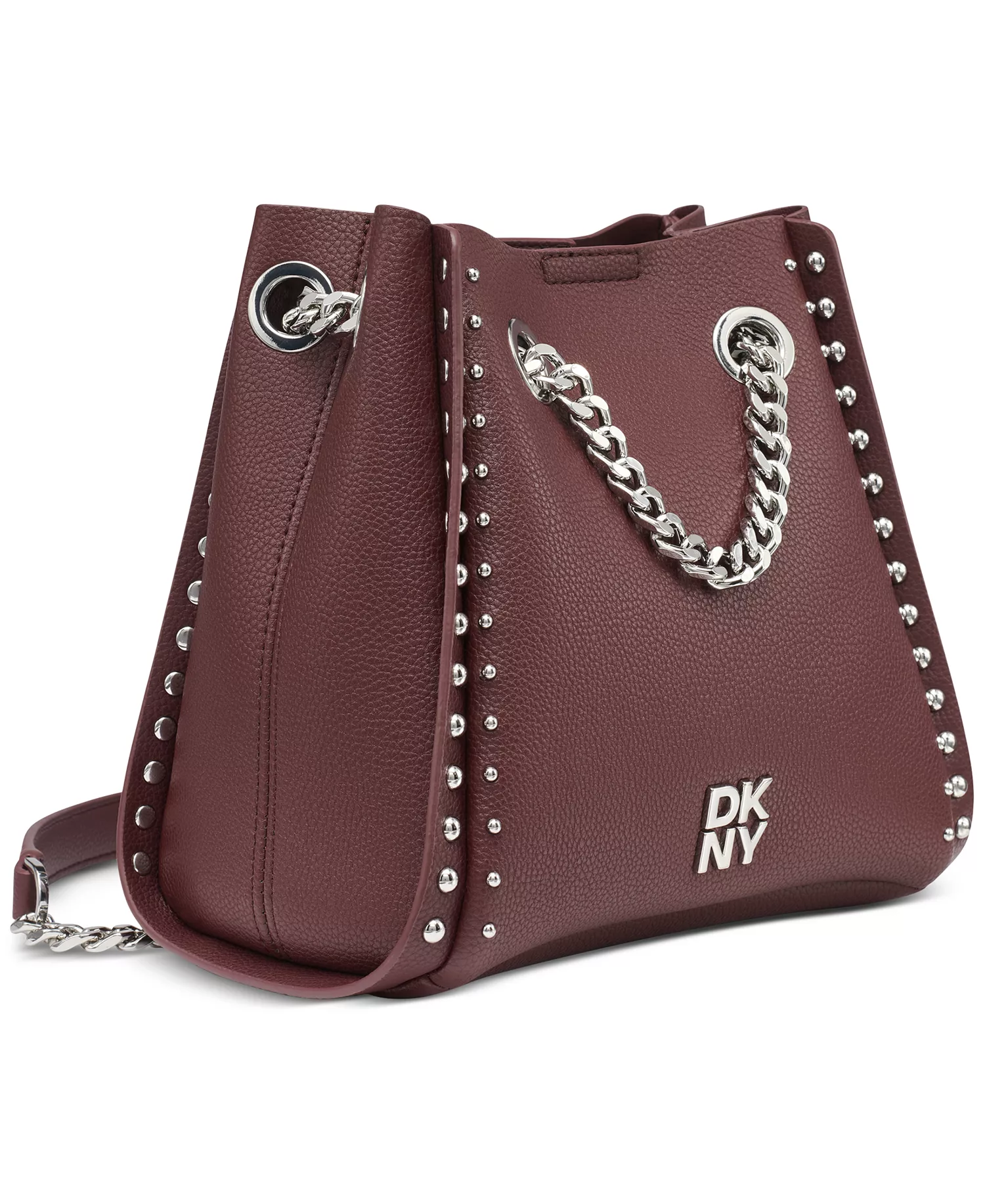 Josie Small Studded Bucket Bag - Aged Wine - NO SIZE