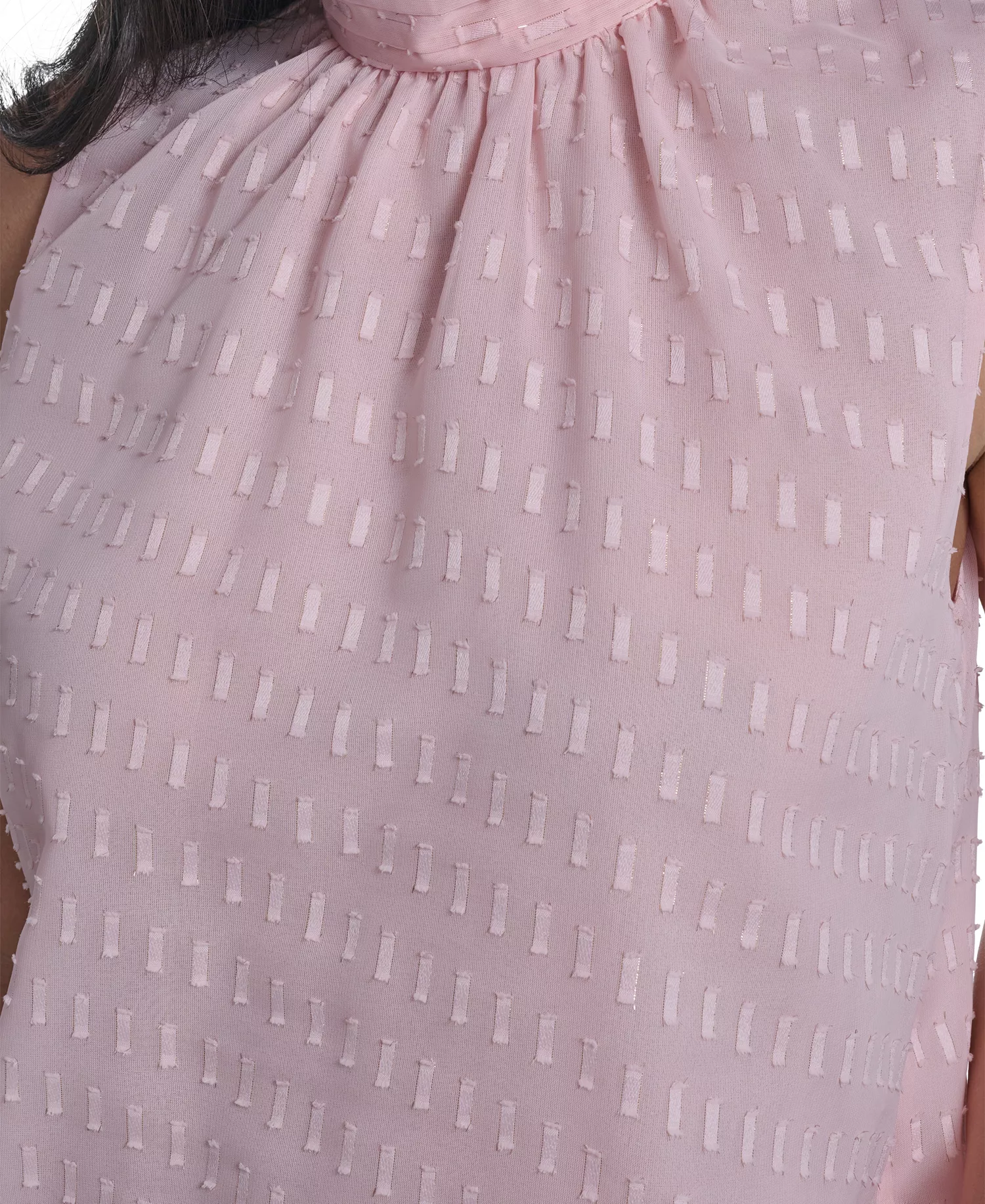 Women's Novelty Mock Neck Sleeveless Top - Petal - L