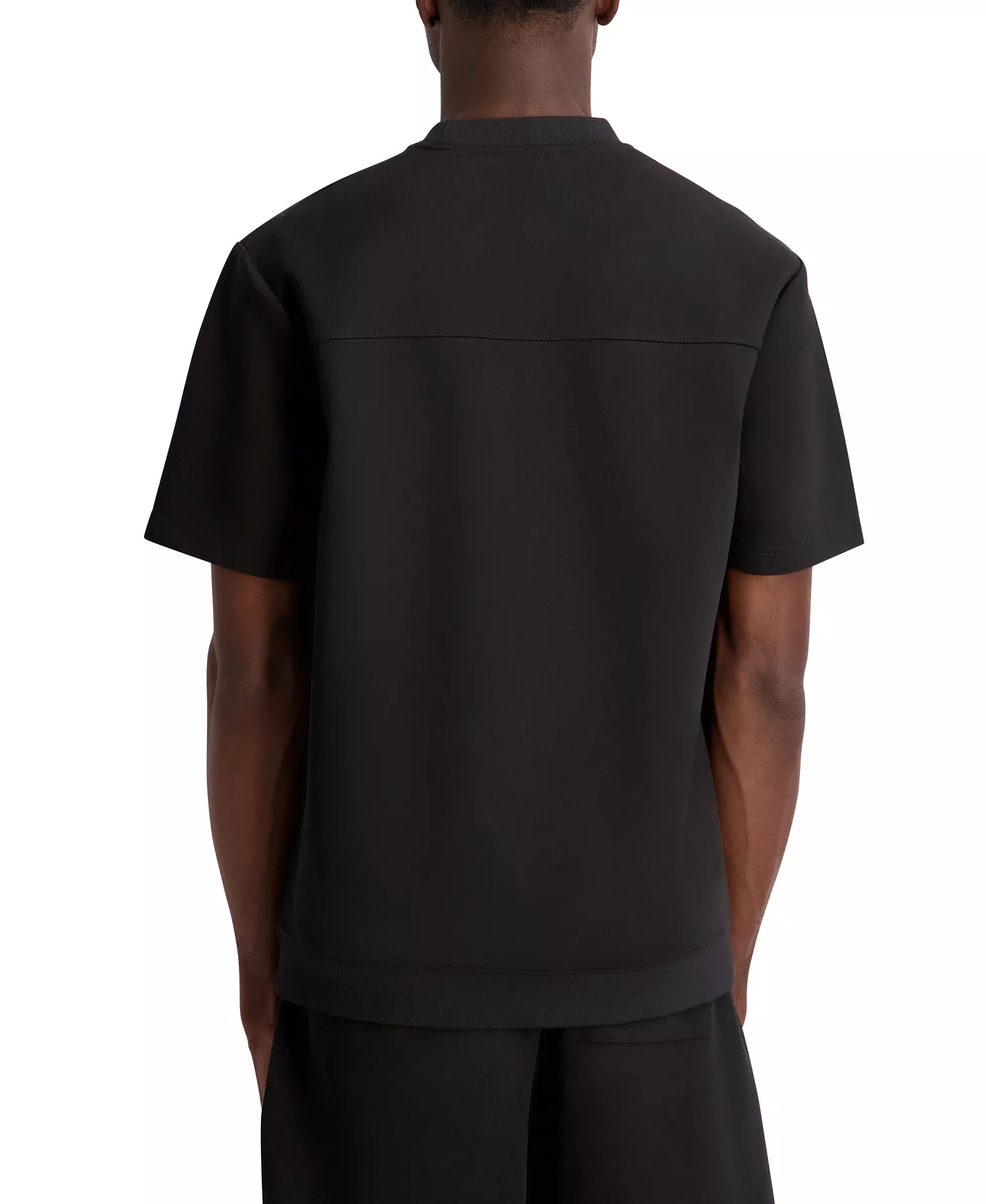 Men's Oversized Crewneck Ponte T-Shirt - Black - 2XL