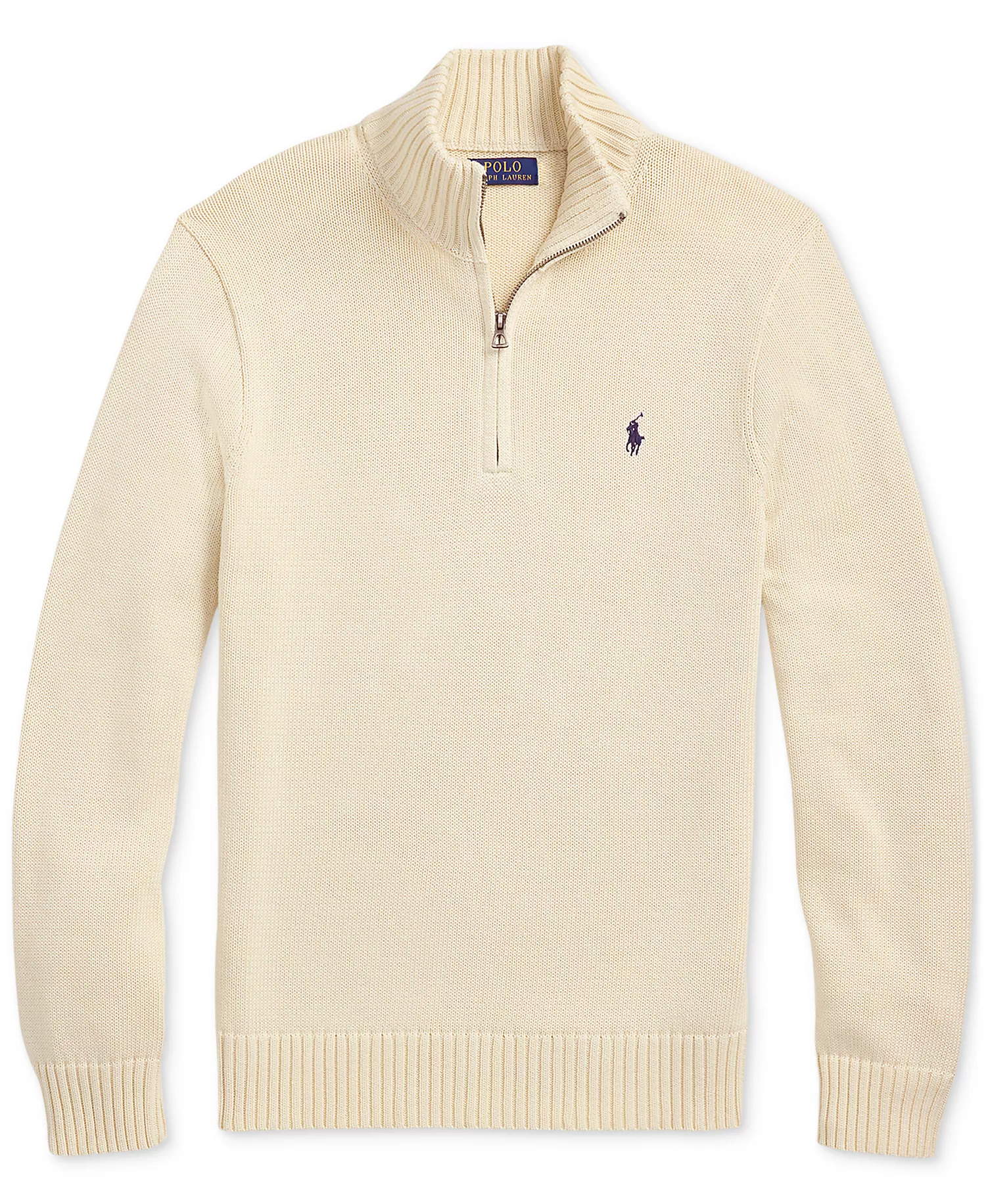 Cotton Quarter-zip Sweater - Andover Cream - 2XL