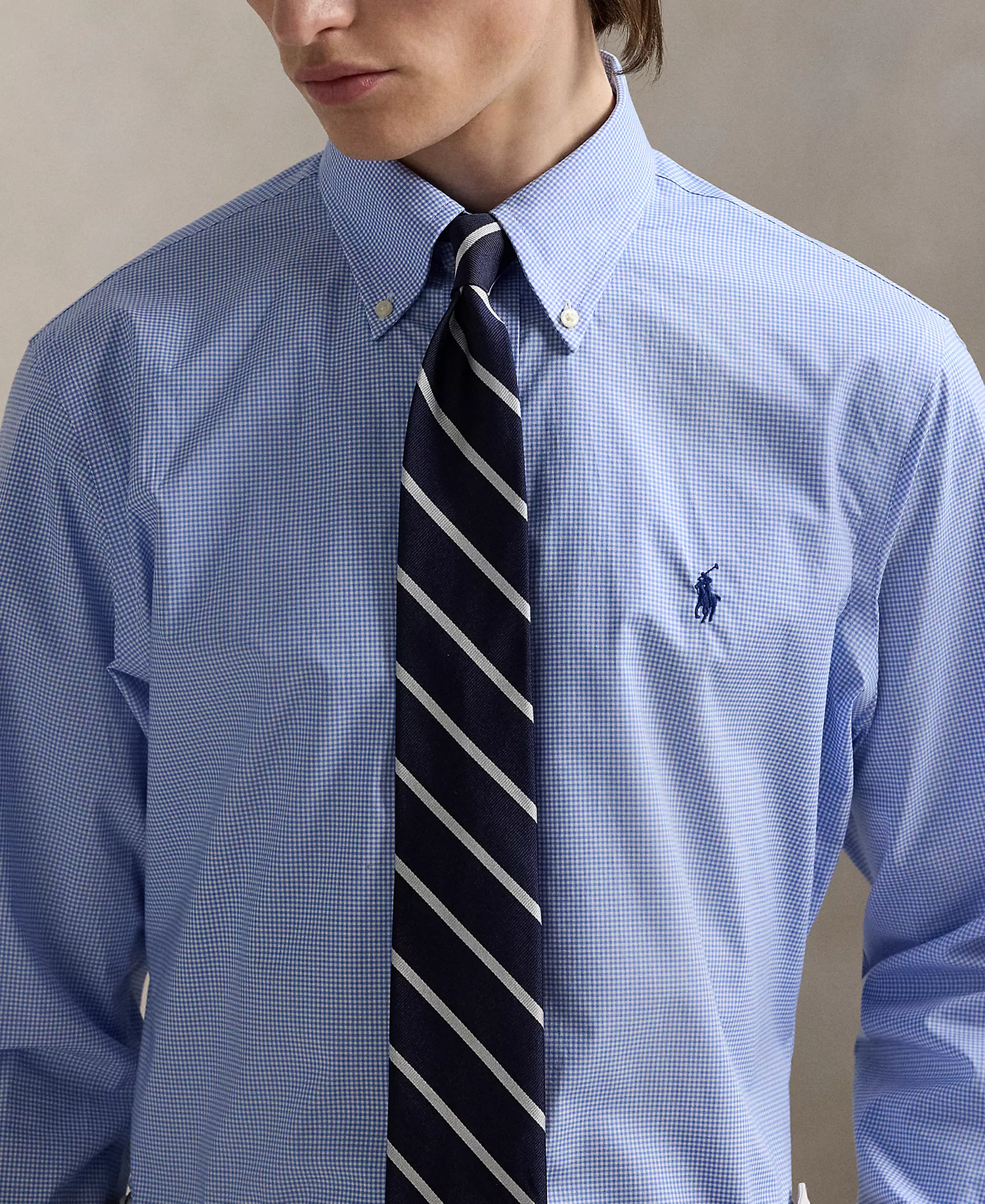 Men's Purepress Cotton Oxford Shirt - Blue/White - 15 32/33