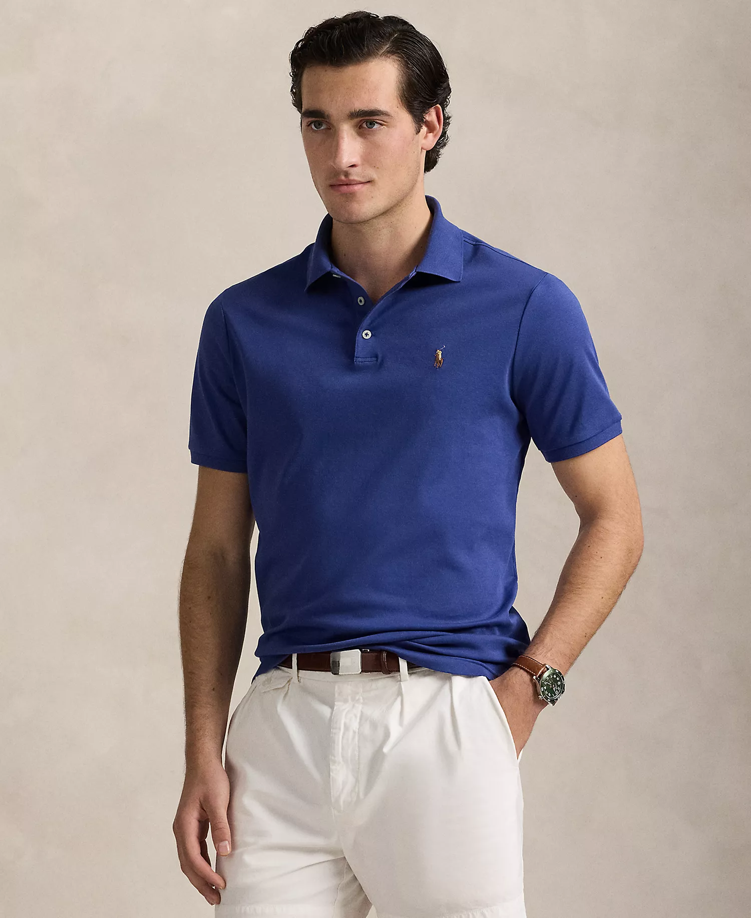 Men's Classic Fit Soft Cotton Polo - Annapolis Blue - 2XL