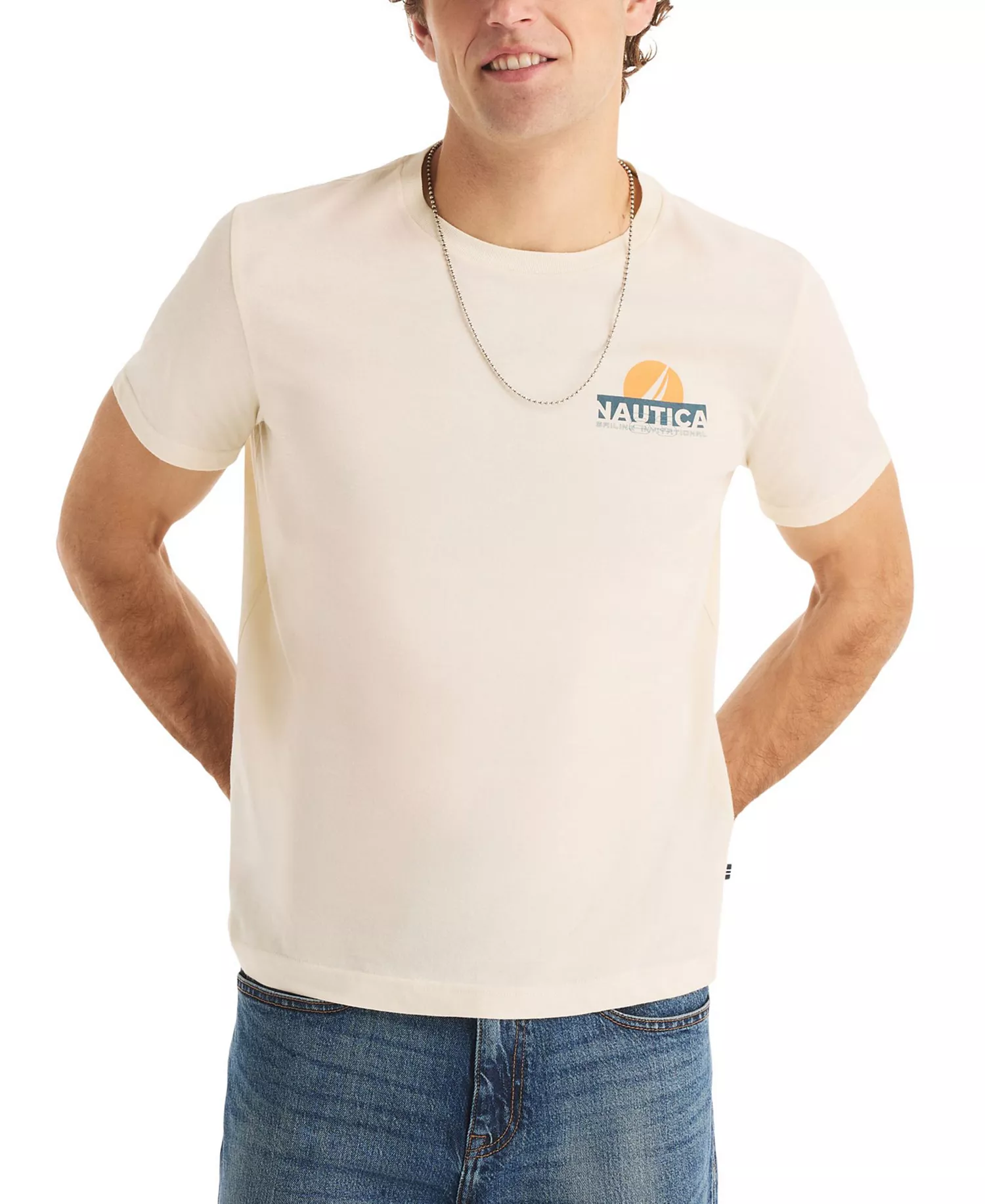 Men's Short-Sleeve Sailing T-Shirt - Natural - L