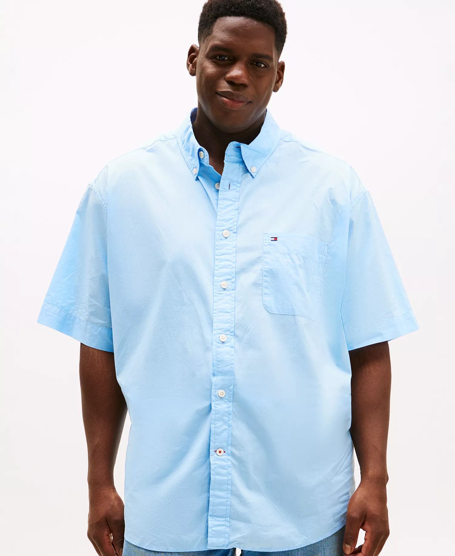 Men's  Big & Tall Maxwell Short-Sleeve Button-Down Shirt   - Blue Bell - 2XB
