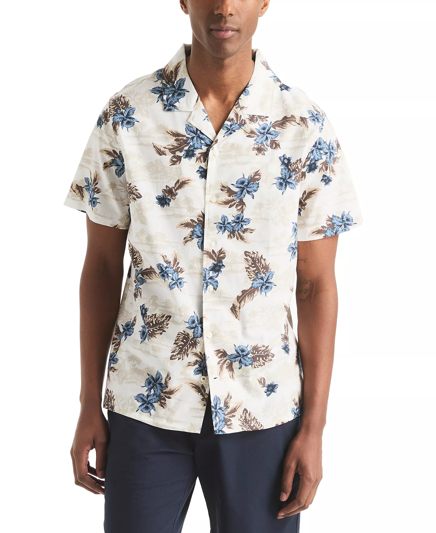 Men's Floral Camp Shirt - Sail White - 2XL