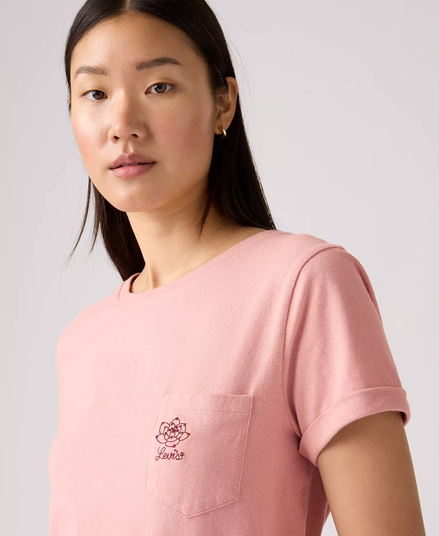Women's Margot Cotton Embroidered-Trim T-Shirt - Succulent Embroidery Zephyr - L