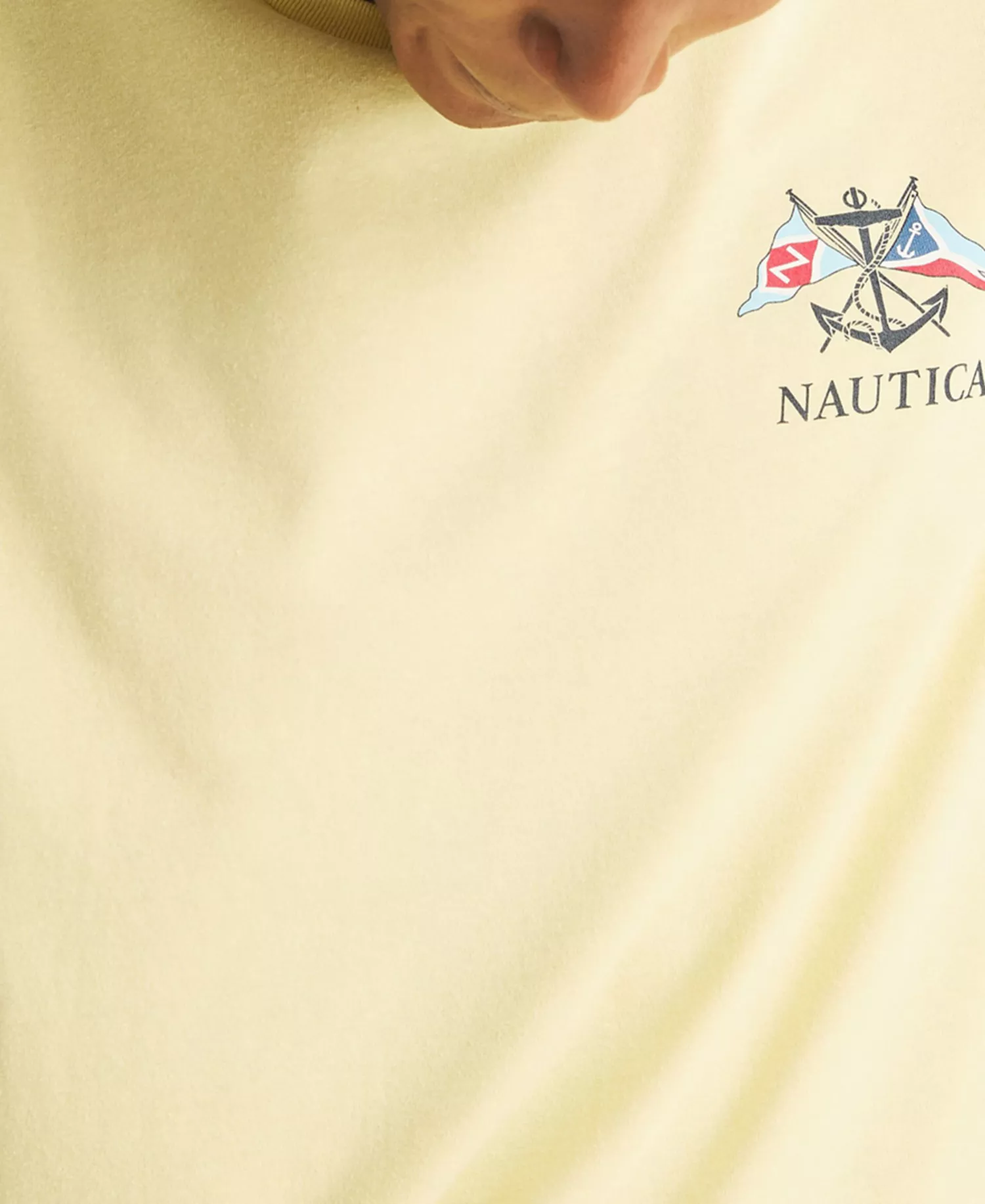 Men's Graphic Print Crewneck T-Shirt - Pale Banana - 2XL
