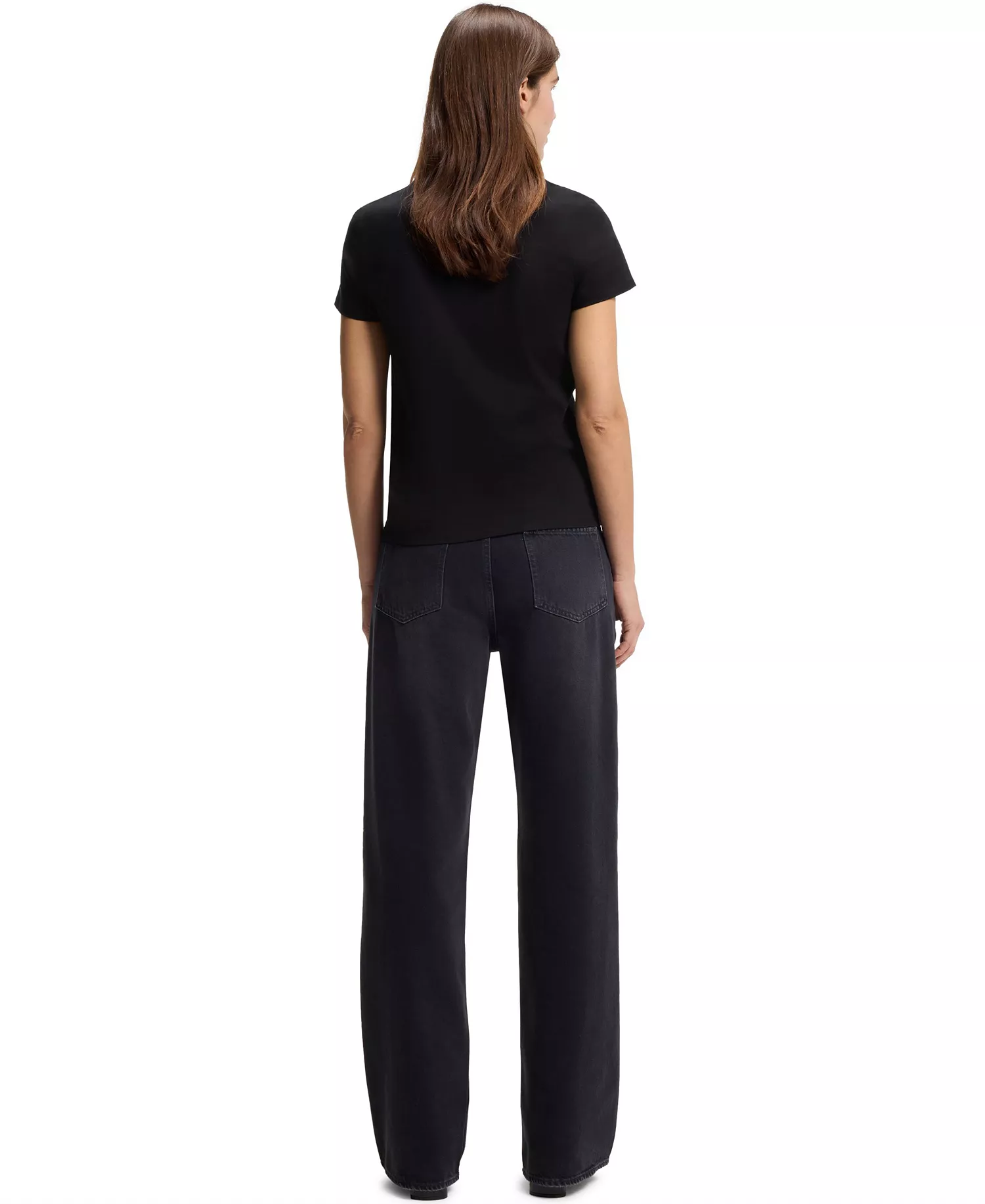 BOSS by Women's Mercerized Cotton Regular-Fit T-Shirt - Black - L