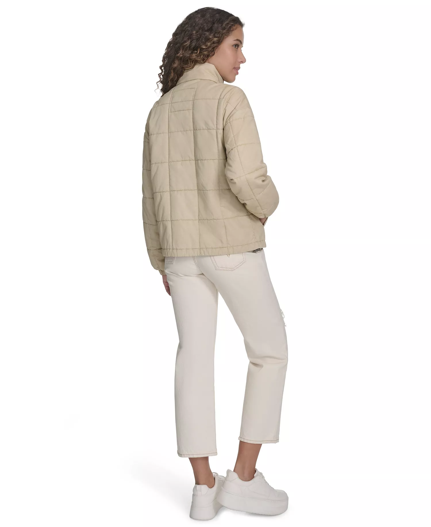 Women's Box Quilted Cotton Jacket - Creme Brule - L