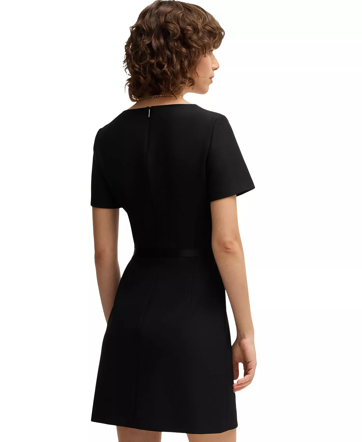 Women's Ribbon Detail Slim-Fit Dress - Black - 10