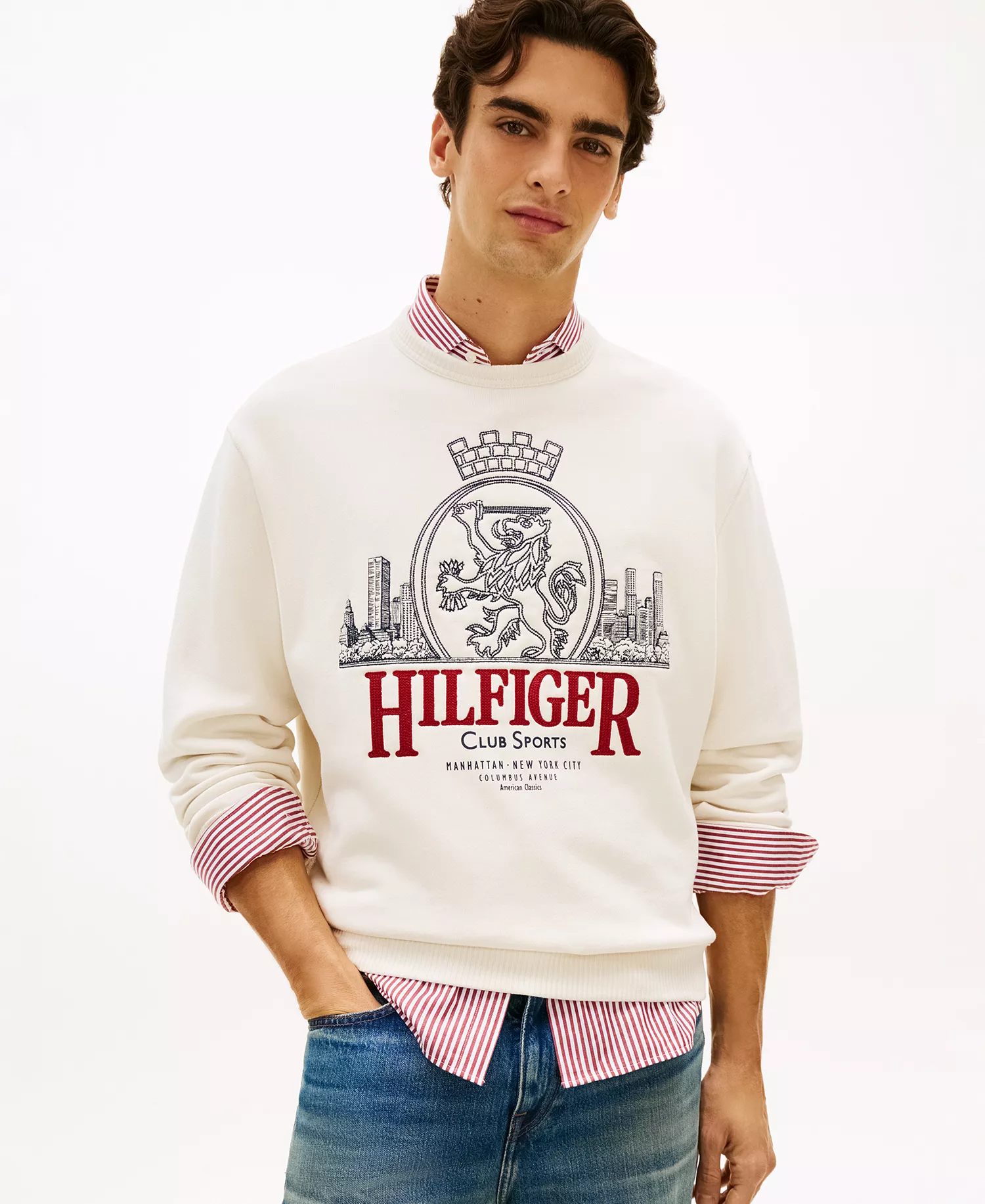 Men's Crewneck Heritage Series Crest Sweatshirt - Ivory Petal - L