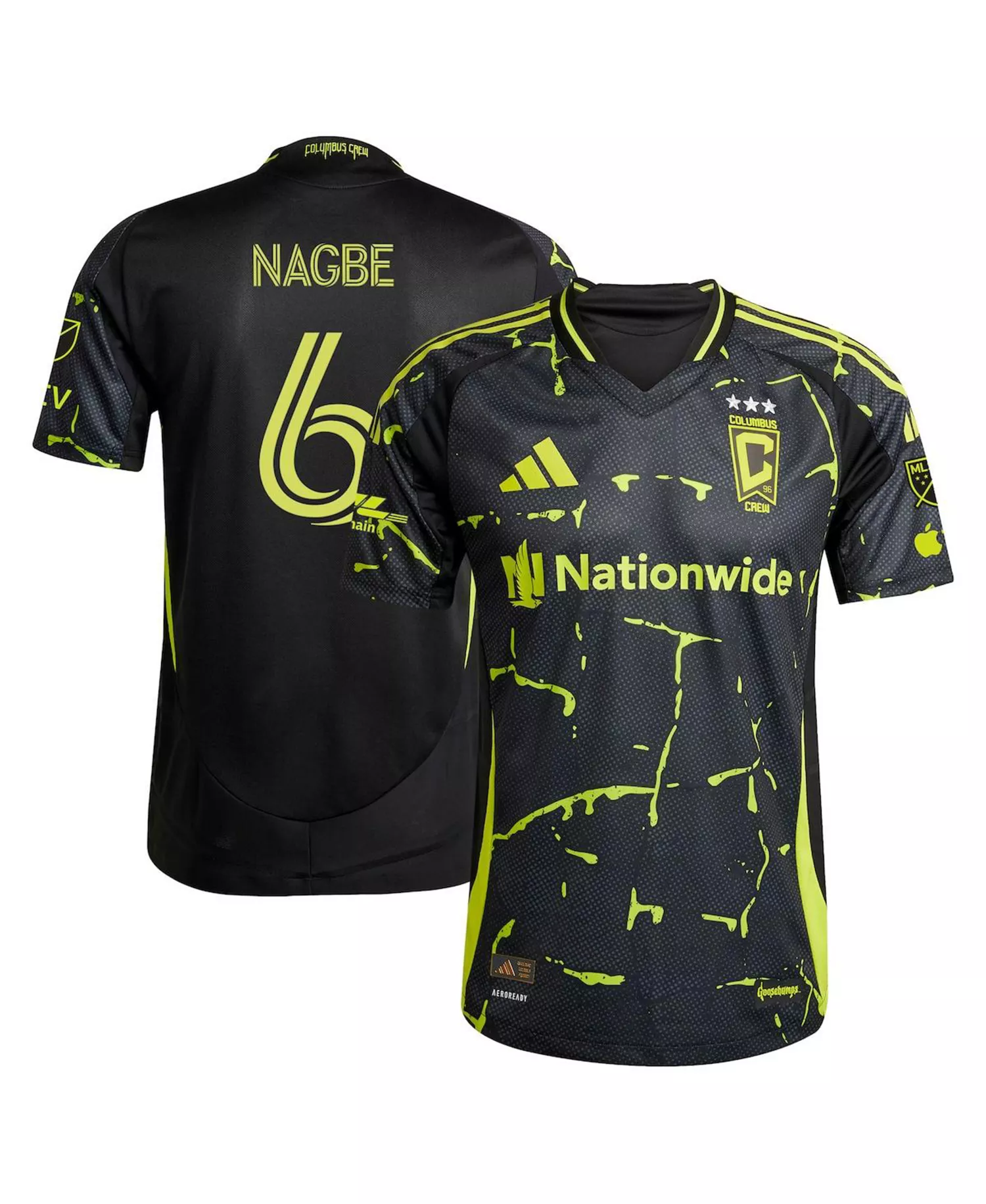 Men's Darlington Nagbe Black Columbus Crew 2025 The Goosebumps Kit Authentic Player Jersey - Black - 2XL