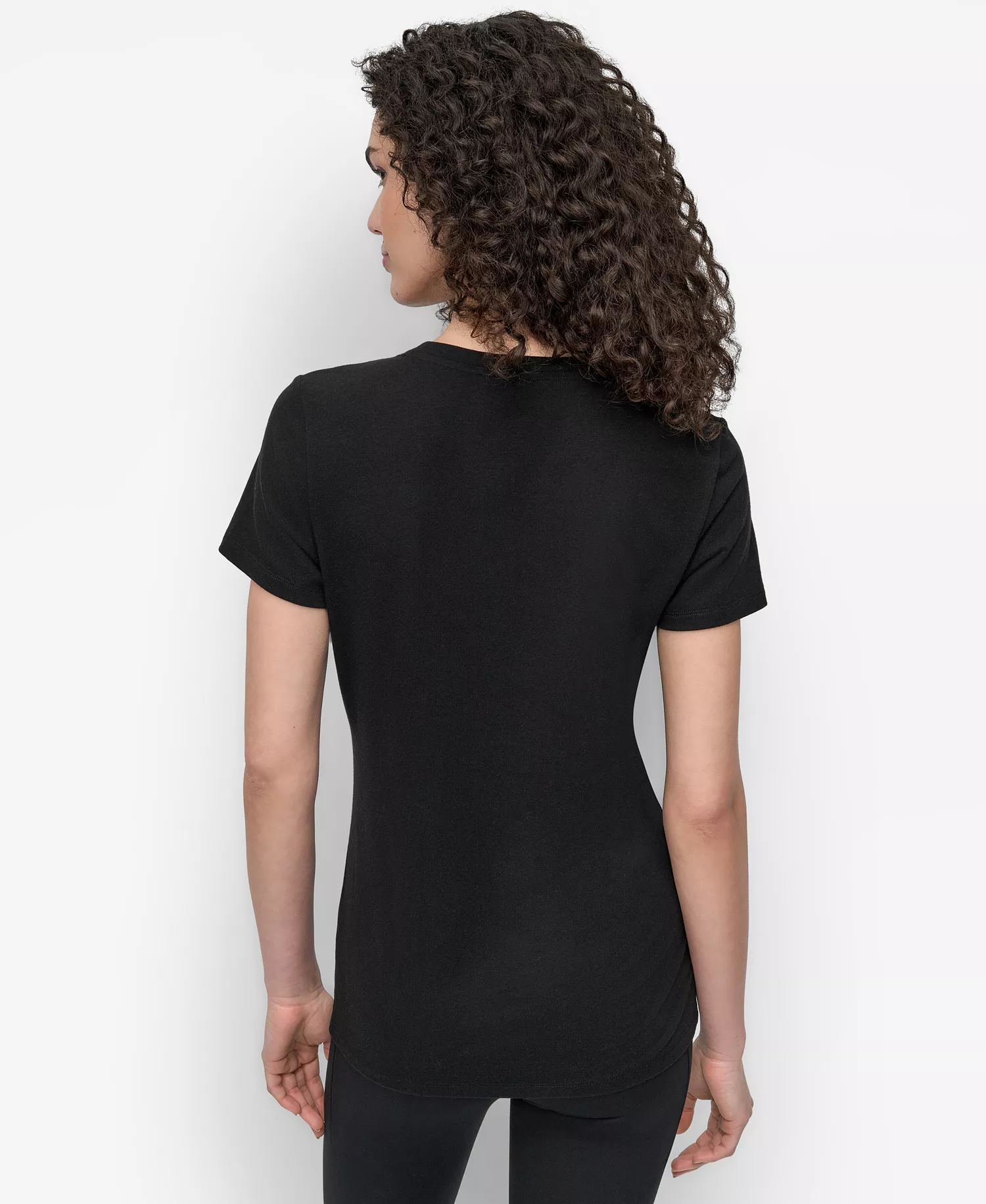 DKNY Women's Sport Glitter Logo Crew Neck T-shirt - Black/silver - L