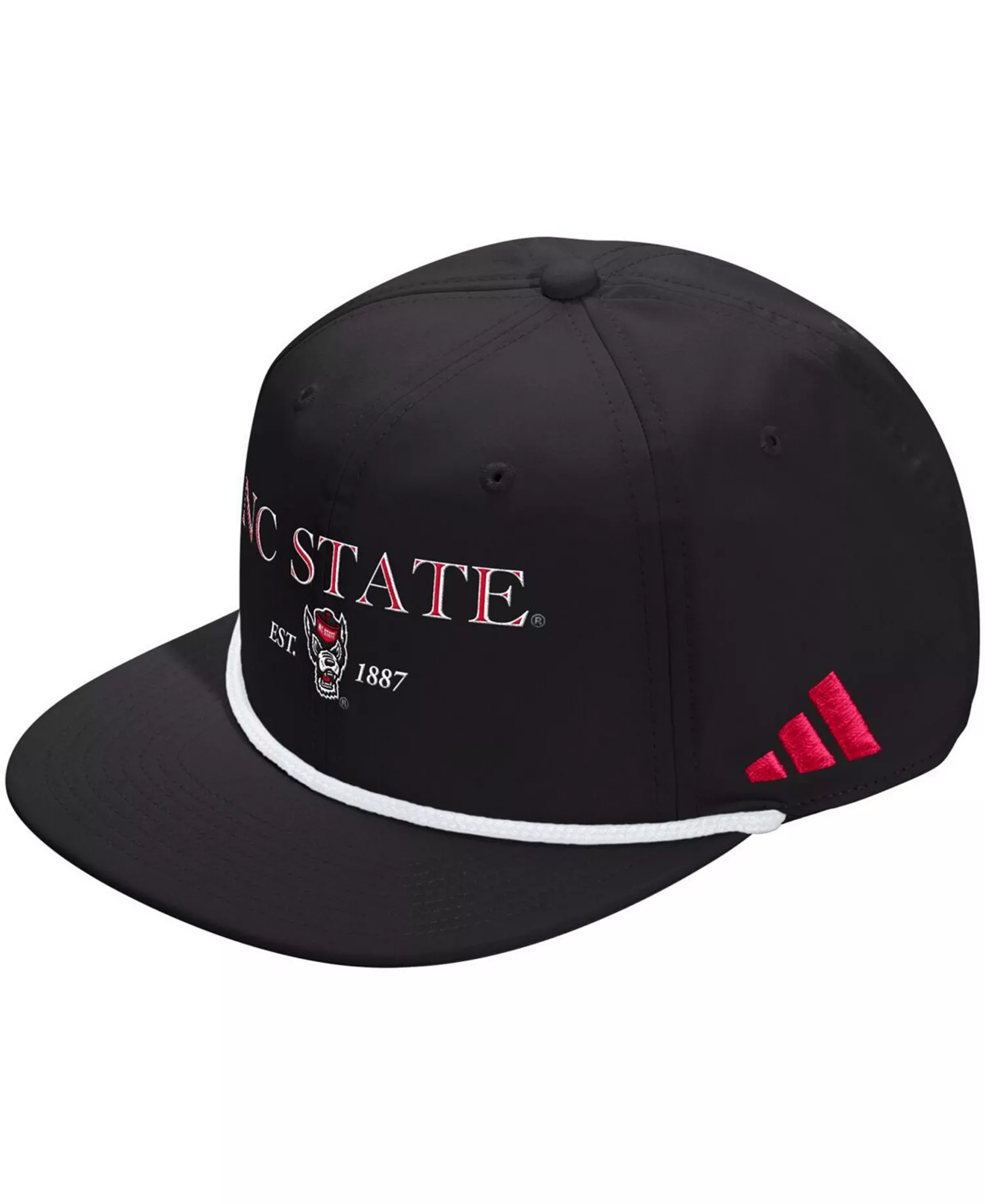 Men's and Women's Black NC State Wolfpack Seasonal Rope Adjustable Hat - Black - ONE SIZE