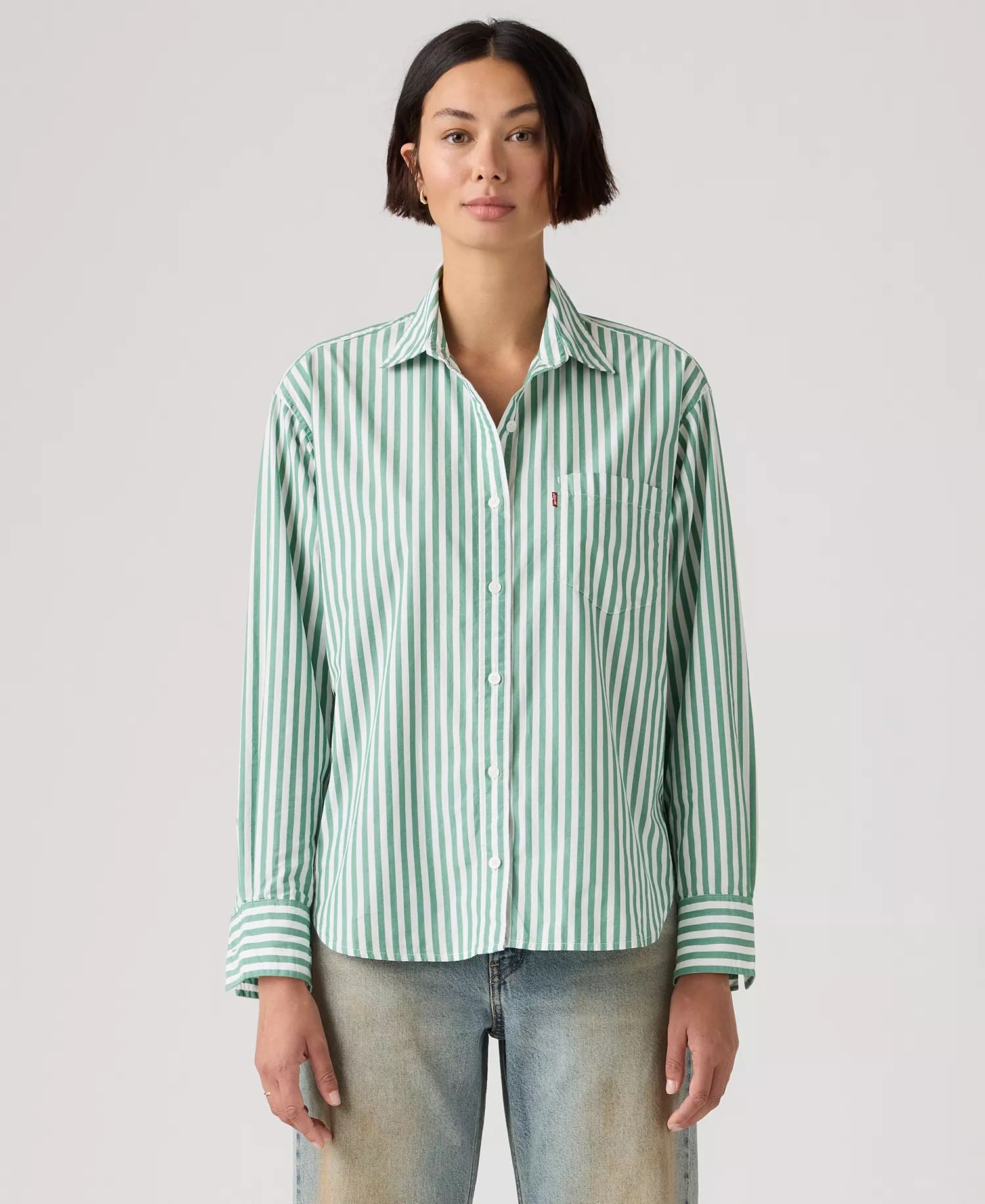 Women's Harlie Striped Boyfriend Shirt - Serafina S - L