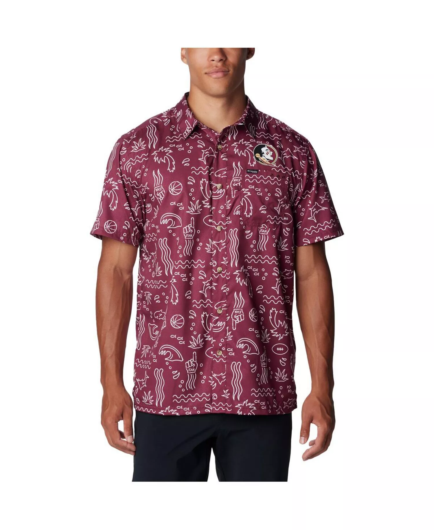 Men's Garnet Florida State Seminoles Super Slack Tide Omni-Wick Button-Up Shirt - Garnet - XXL